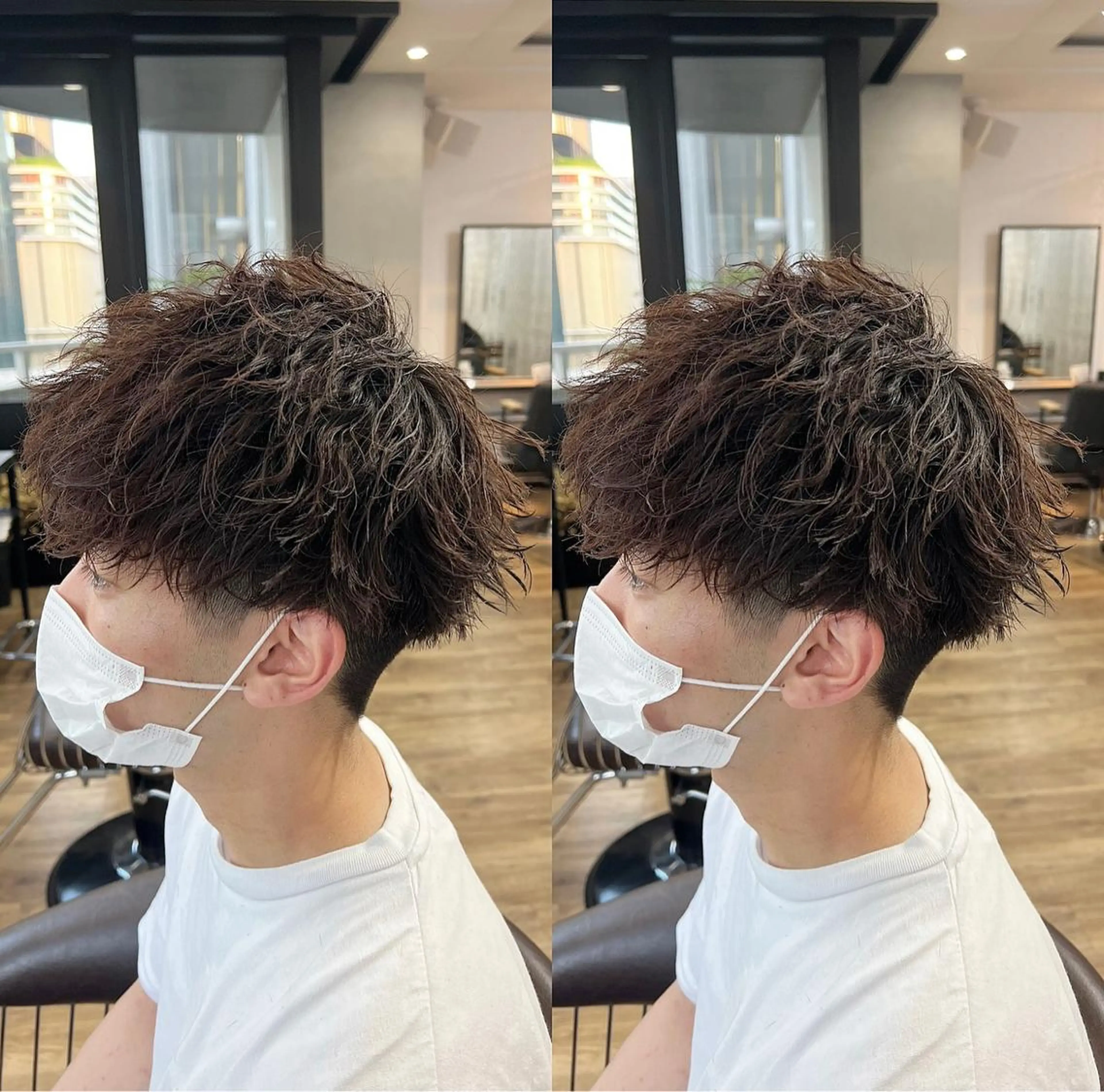 ミディアム パーマ メンズ センターパート /植田のヘアスタイル