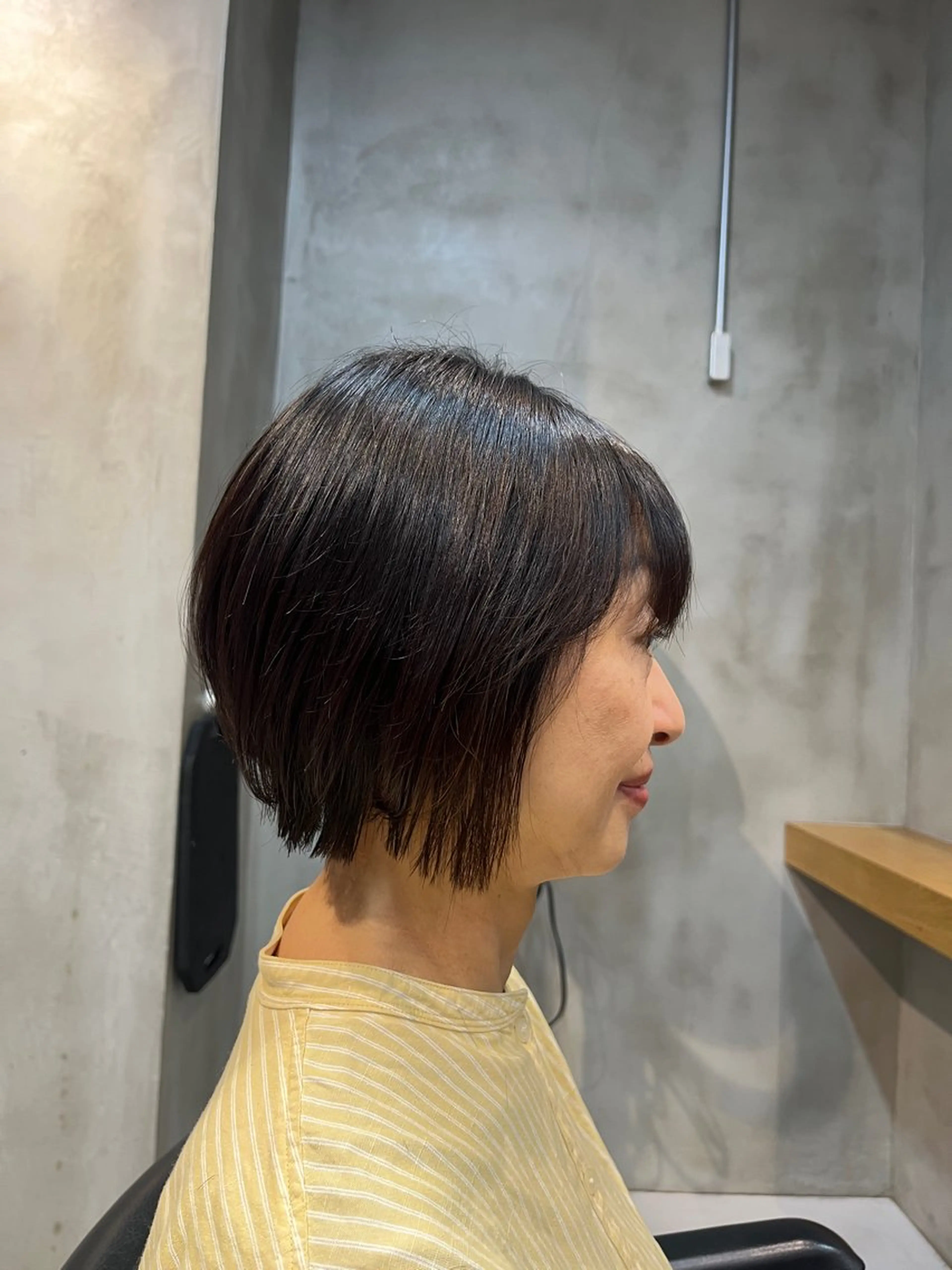 ショート ボブレイヤー ボブ レイヤーカット カット ちせ/ 透明感カラー /elima調布のヘアスタイル