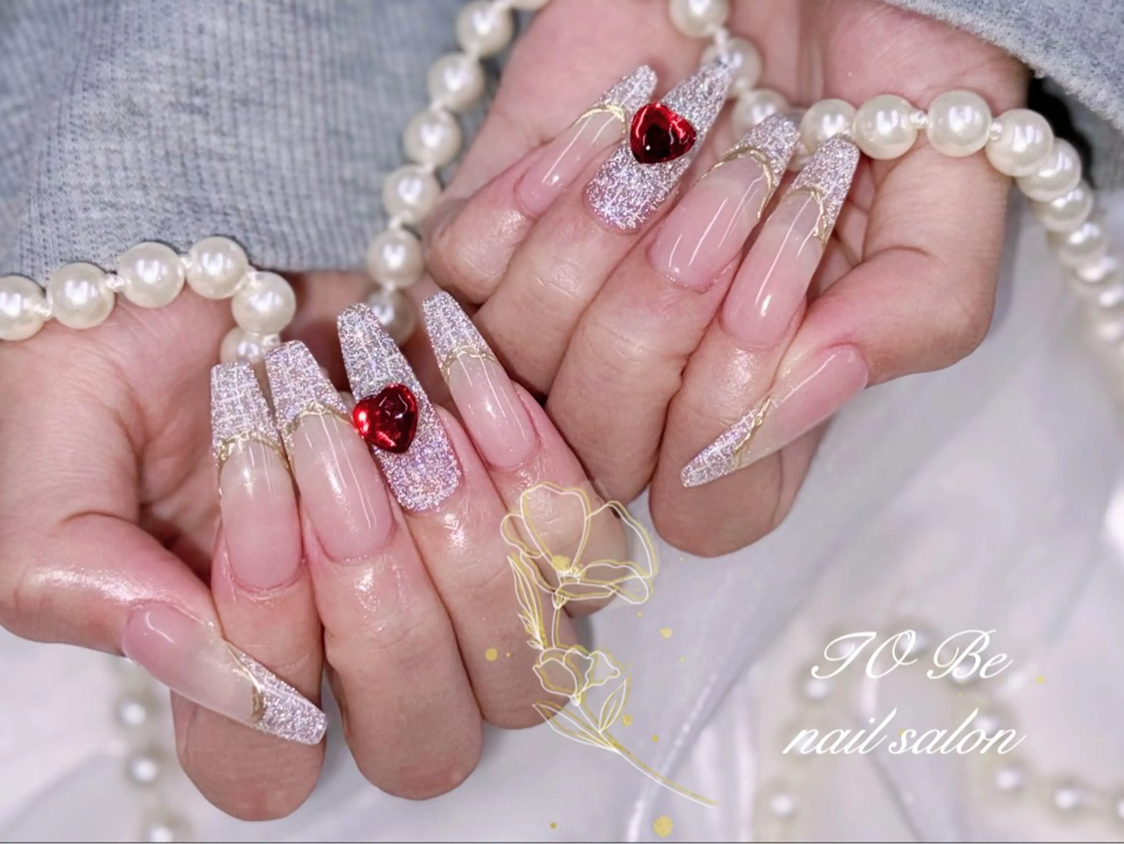 ロング ハンドネイル Nail Salon To Be珈月のネイルデザイン