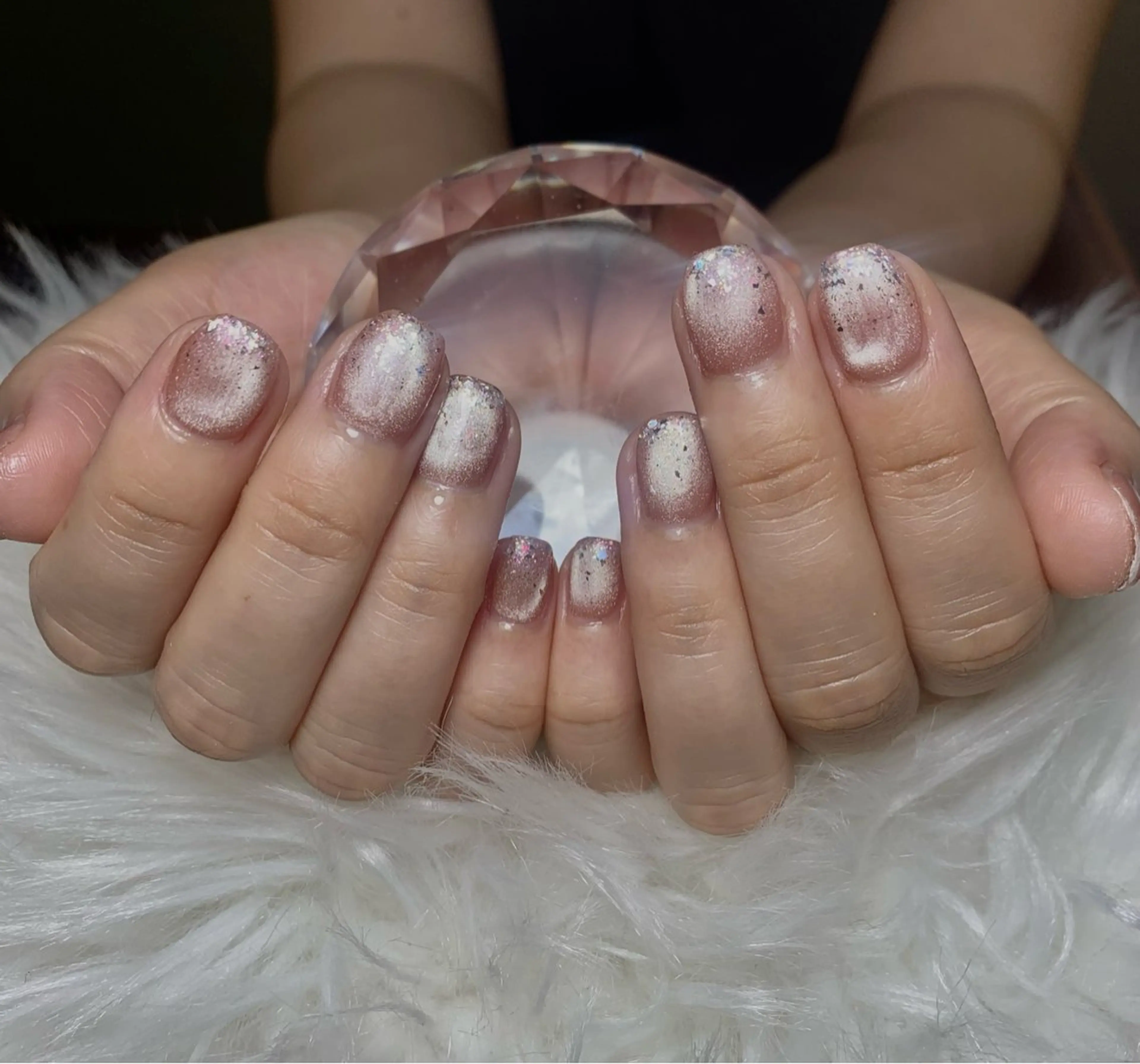 ネイル アートネイル オーロラネイル チークネイル 長さ出し フットネイル ハンドネイル 銀河_ Chan nailsのネイルデザイン