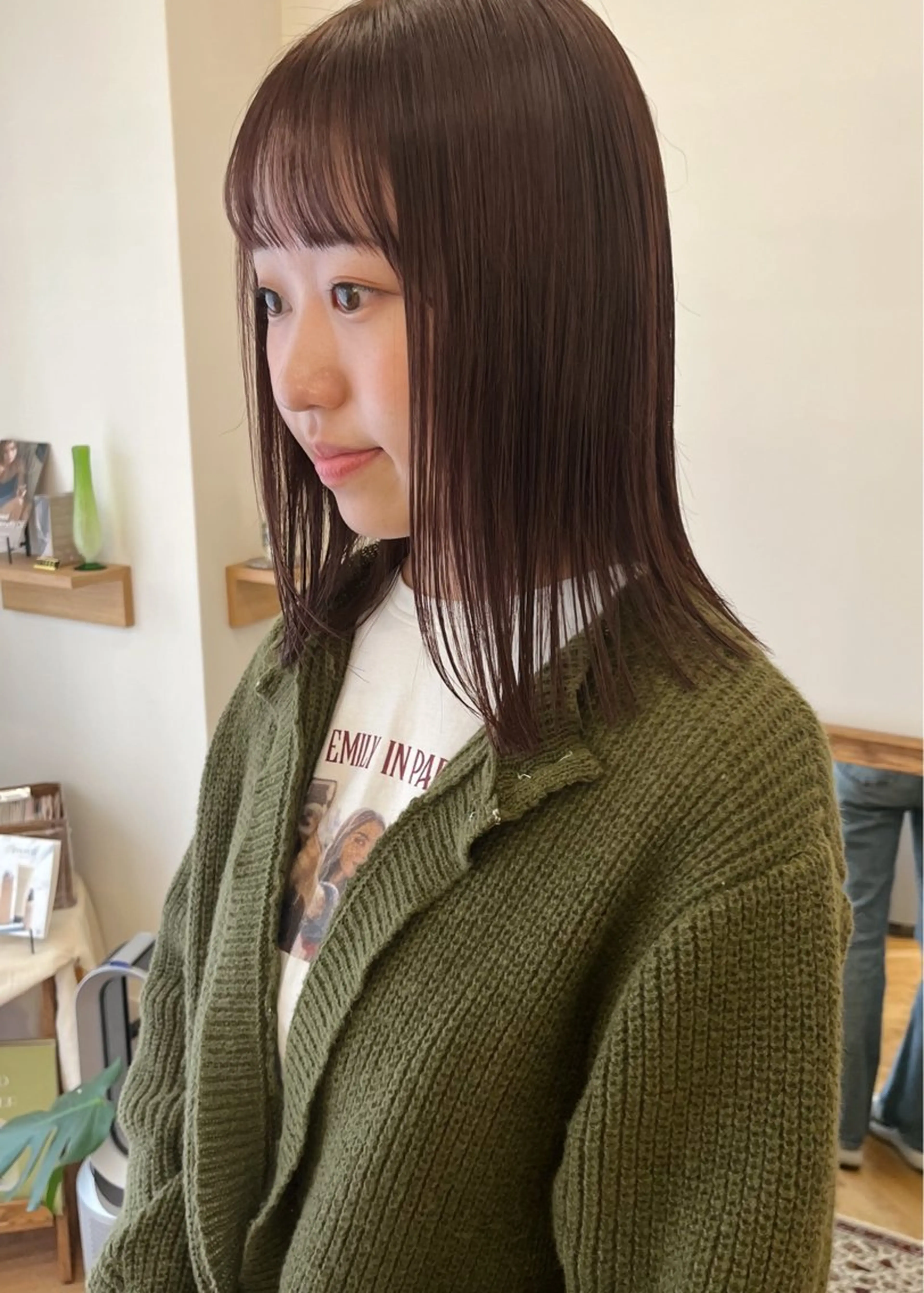 ミディアム カラー ブラウンカラー 透明感カラー ラベンダーカラー ラベンダーブラウン パープルカラー 西山 紗耶香🪽 透明感カラー/ボブのヘアスタイル