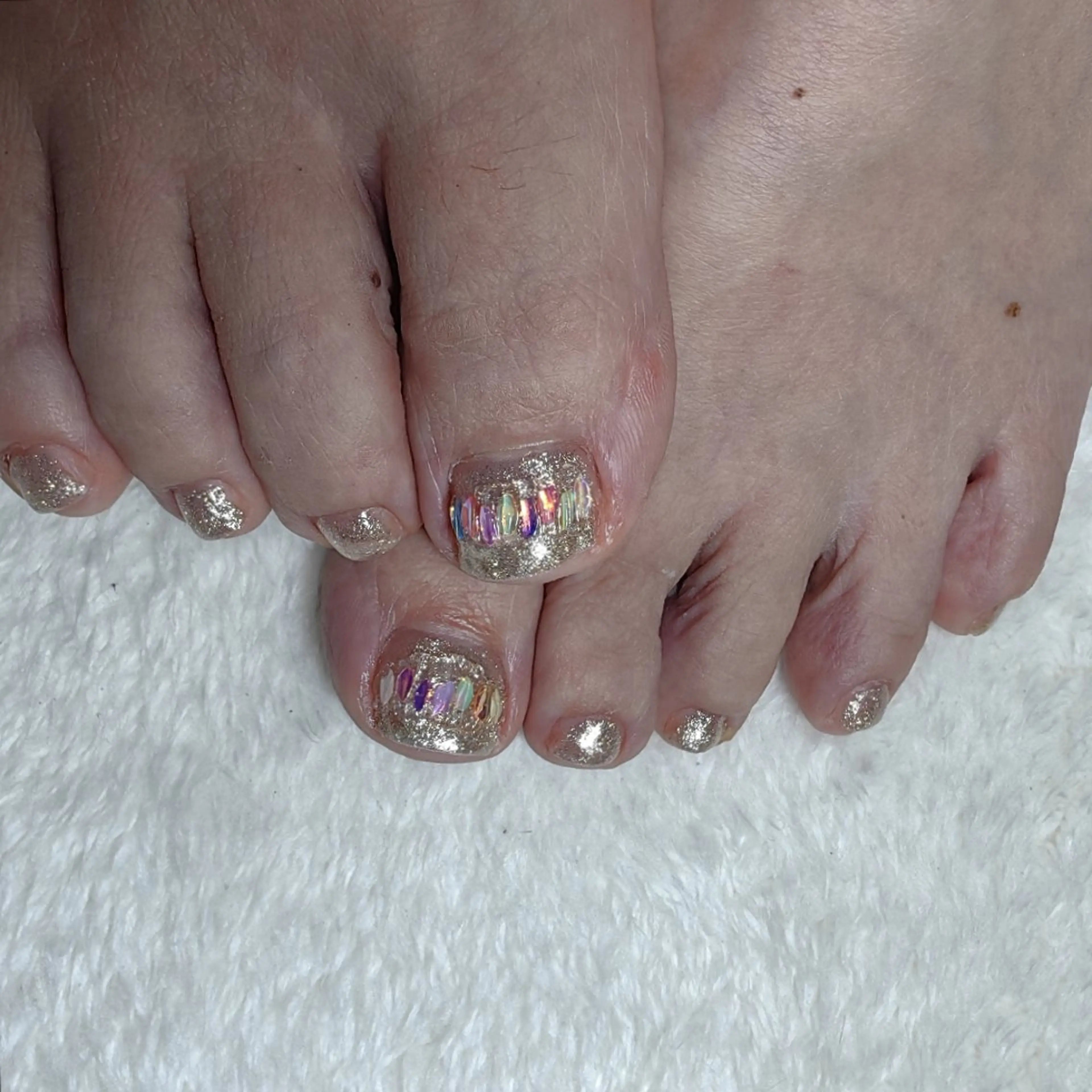 ネイル ラメ(グリッター) フットネイル reve あやののネイルデザイン