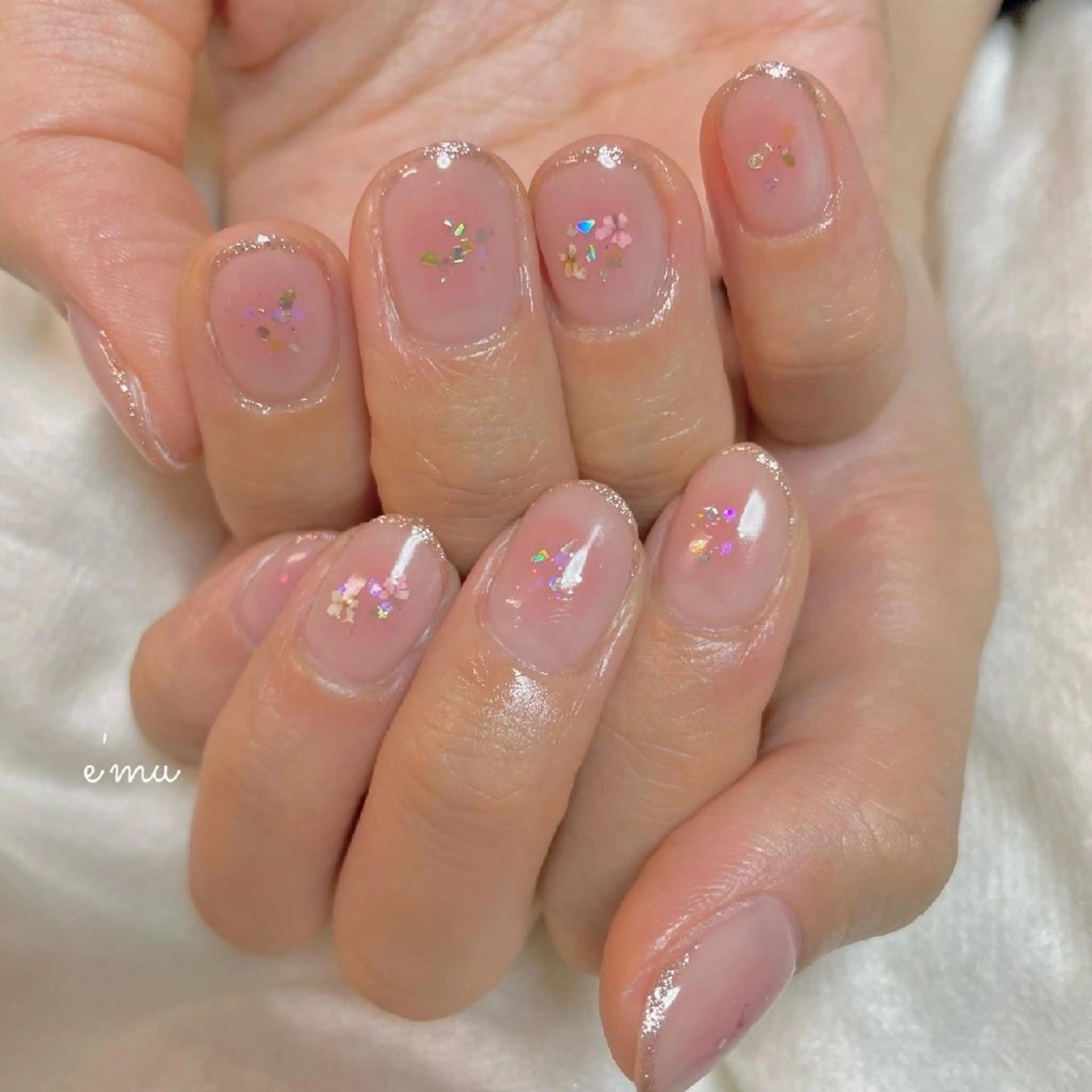 ネイル チークネイル ピンク ハンドネイル nail salon e'mu💐のネイルデザイン