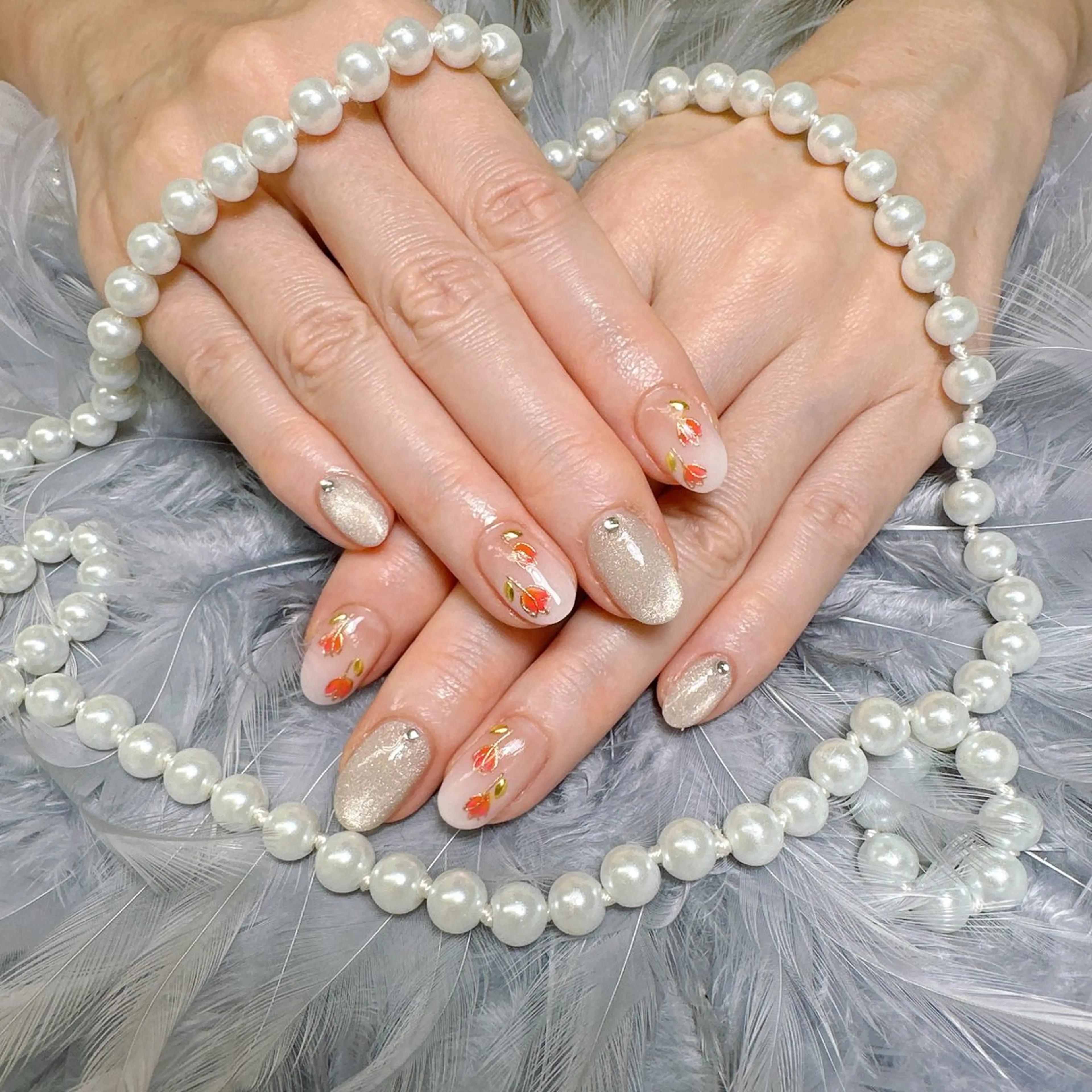 ネイル ミラーネイル 持ち込み ハンドネイル Pretty Nail Salonのネイルデザイン