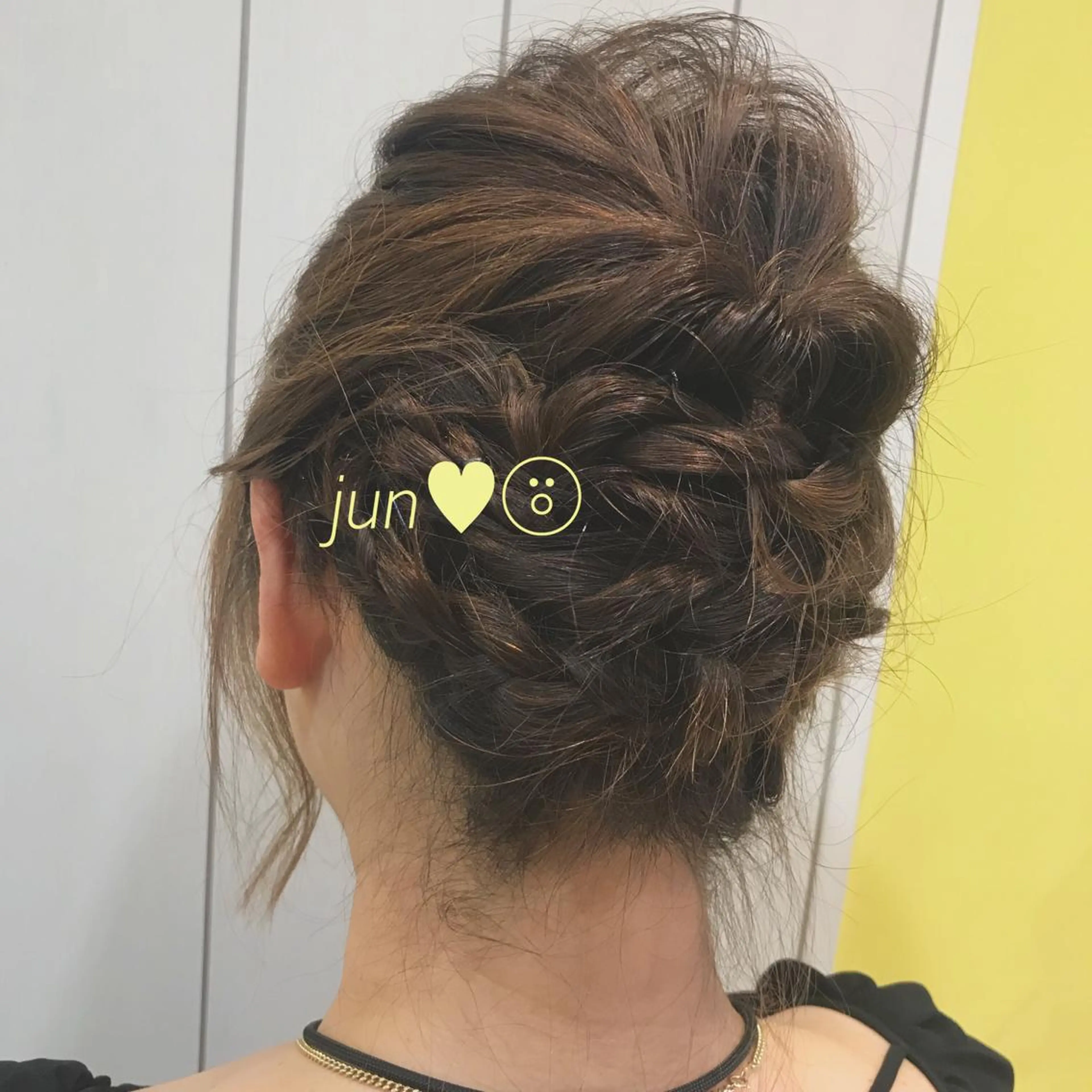 セミロング ヘアアレンジ インナーカラー /ヘアメ じゅんのヘアスタイル