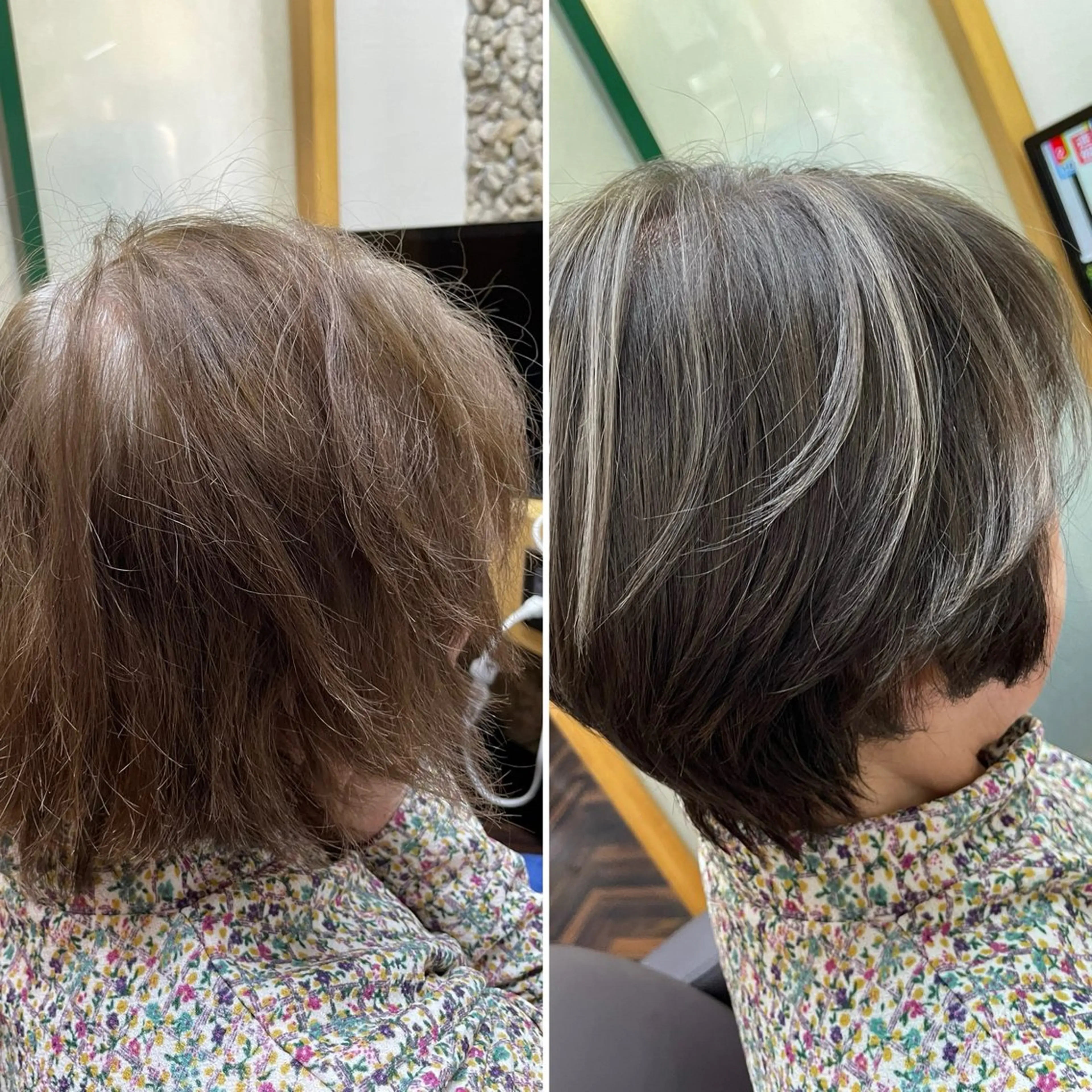 ショート カラー ブリーチ ハイライトカラー ブリーチなしカラー ハイライト katae sayoriのヘアスタイル