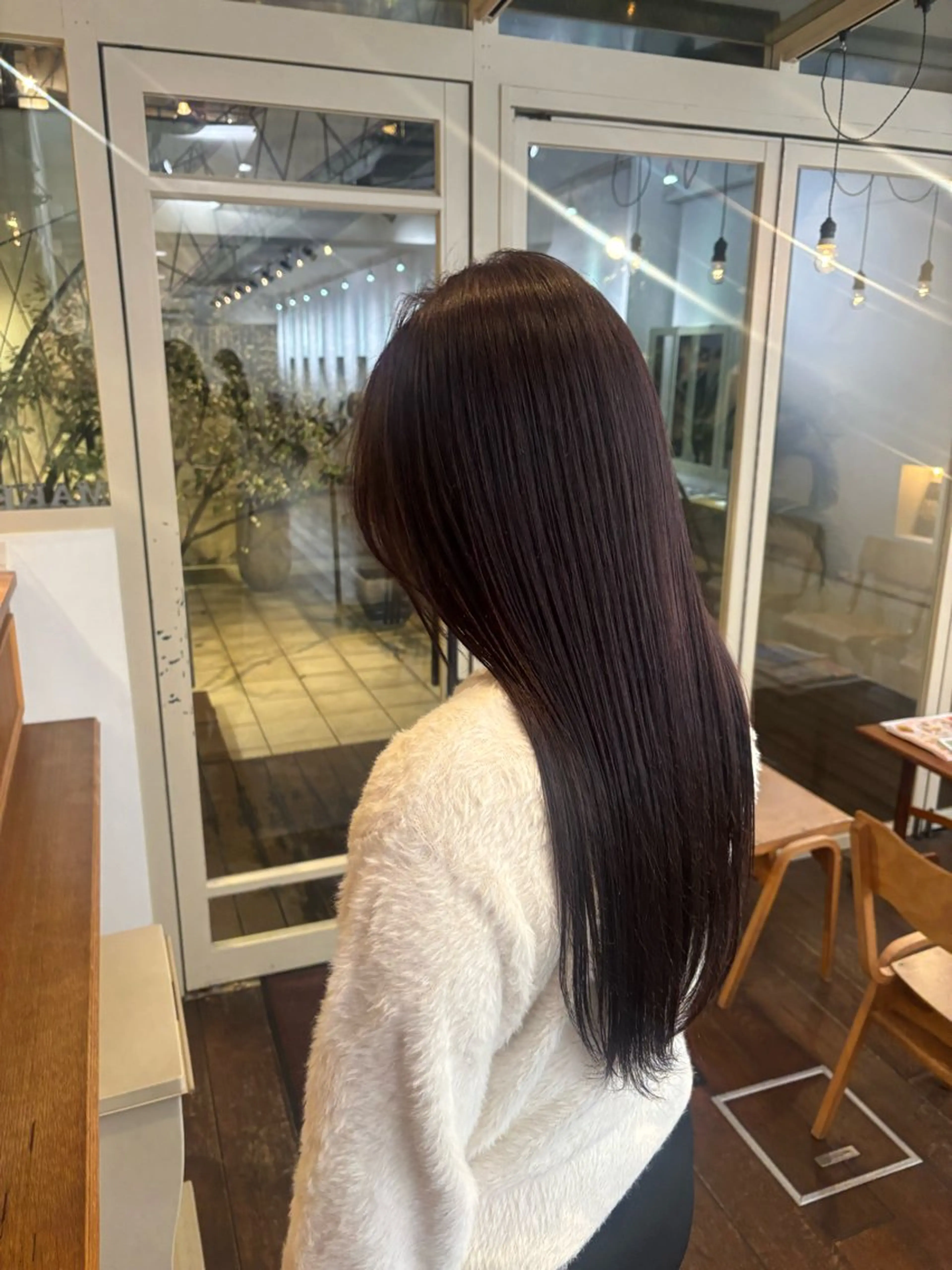 ロング カラー くいた あやなのヘアスタイル