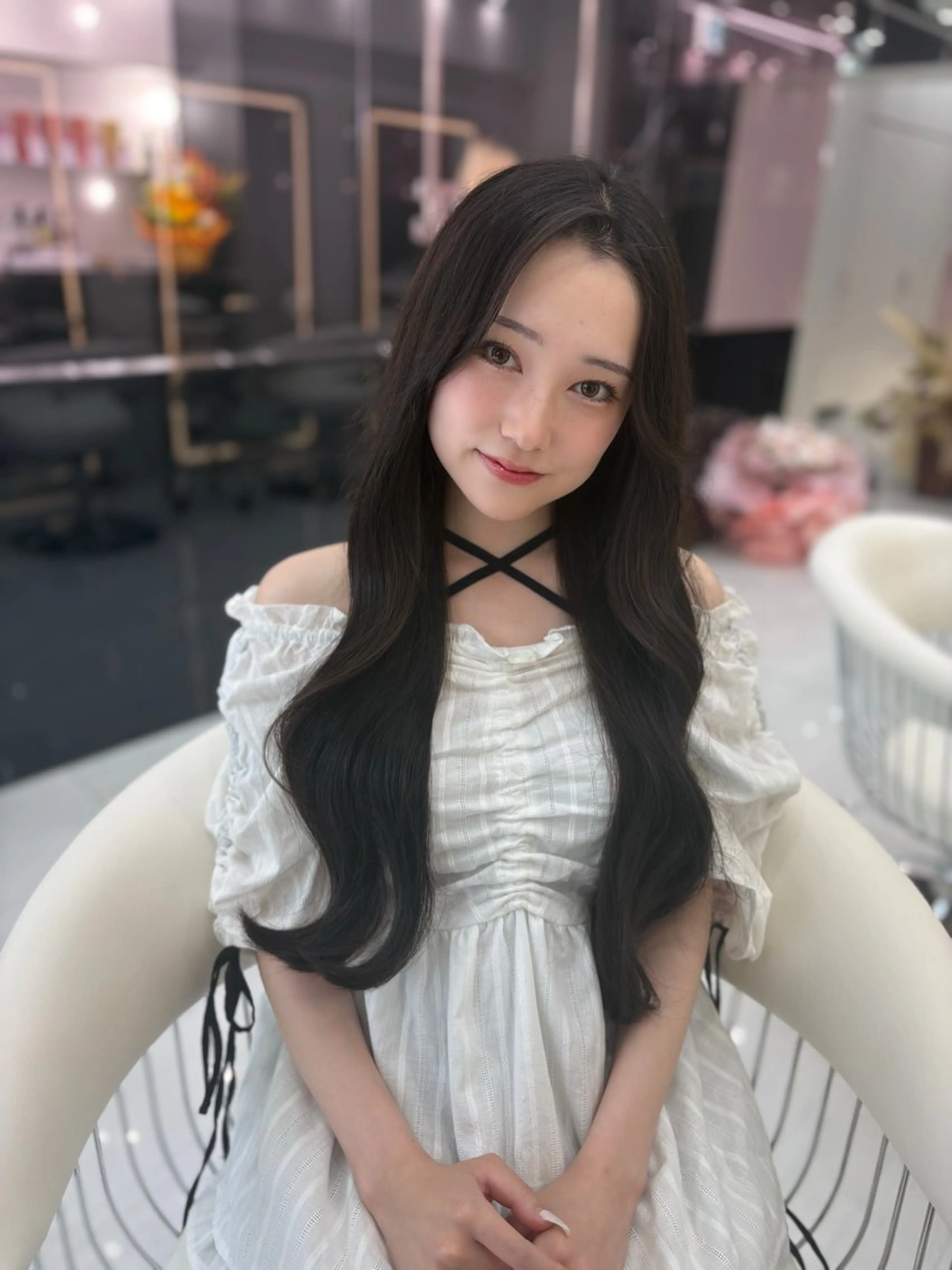 ロング カラー カット ヘアカラー トリートメント ヘッドスパ 新宿/韓国ヘア 中明度カラー/かやのヘアスタイル