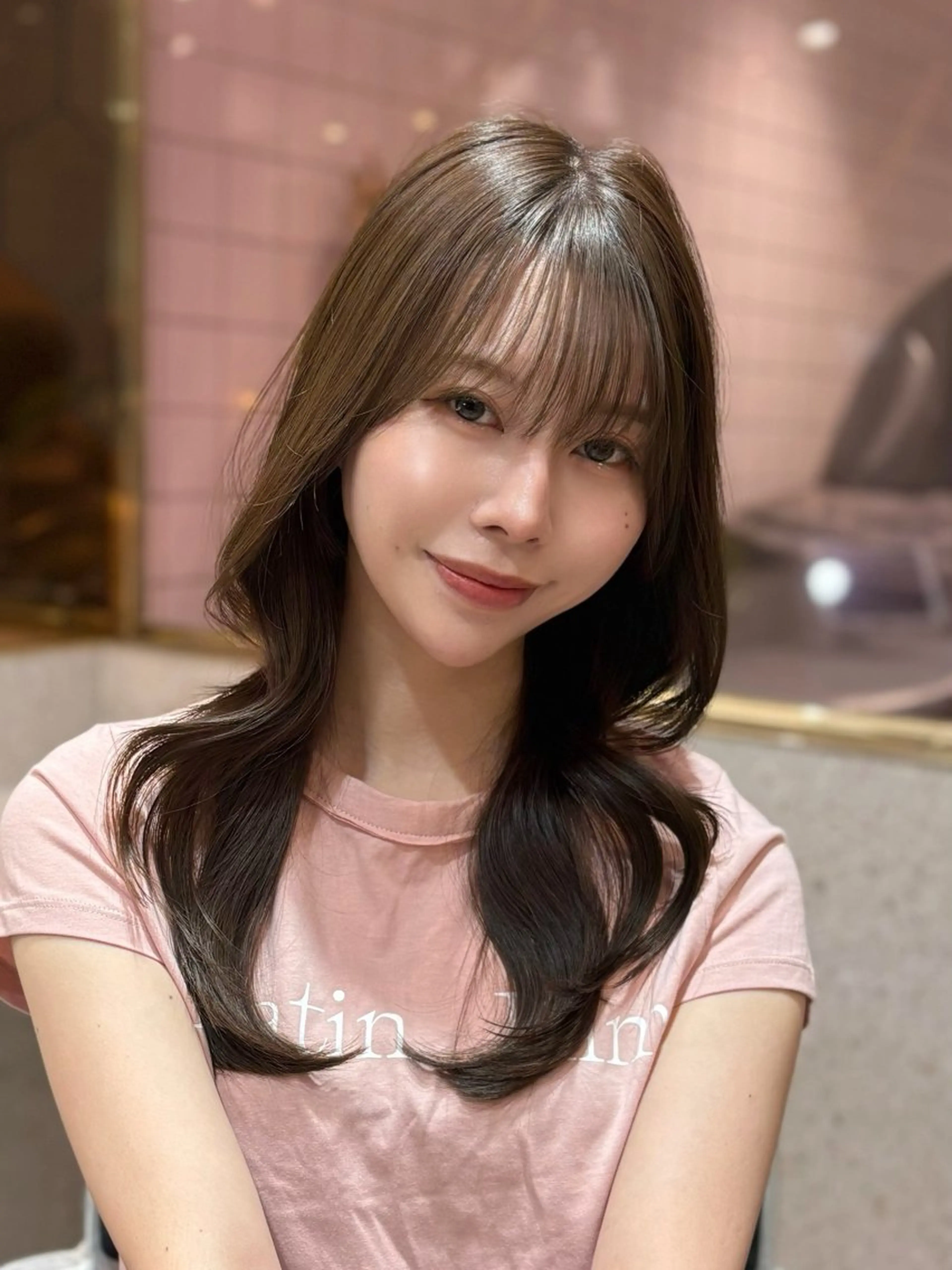 セミロング カラー パーマ ヘアアレンジ ヘアカラー トリートメント 新宿/小顔レイヤー/ 顔まわり/西慶太朗のヘアスタイル