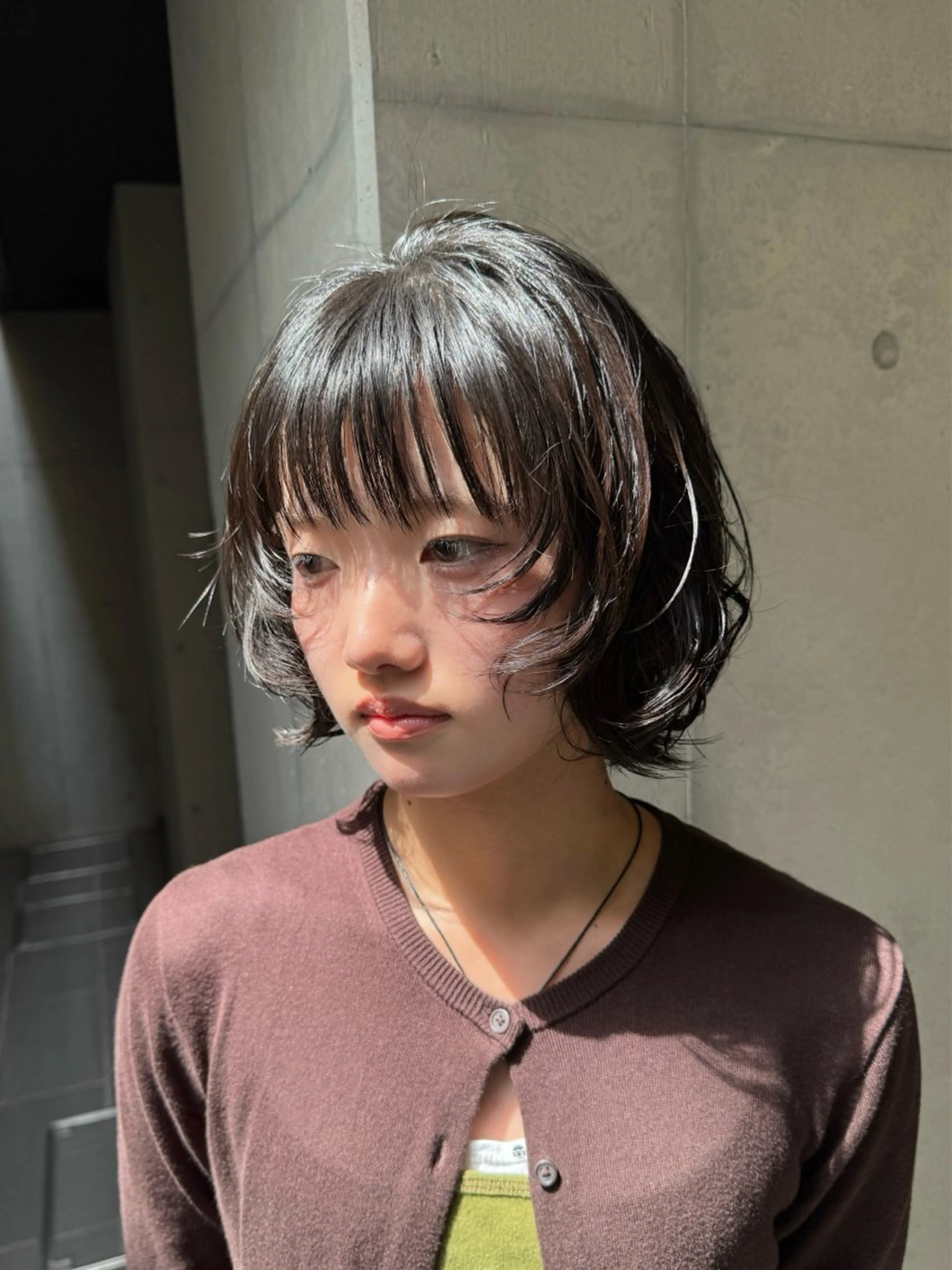 ミディアム カラー カット パーマ だいち/ブリーチ/ レイヤーカットのヘアスタイル