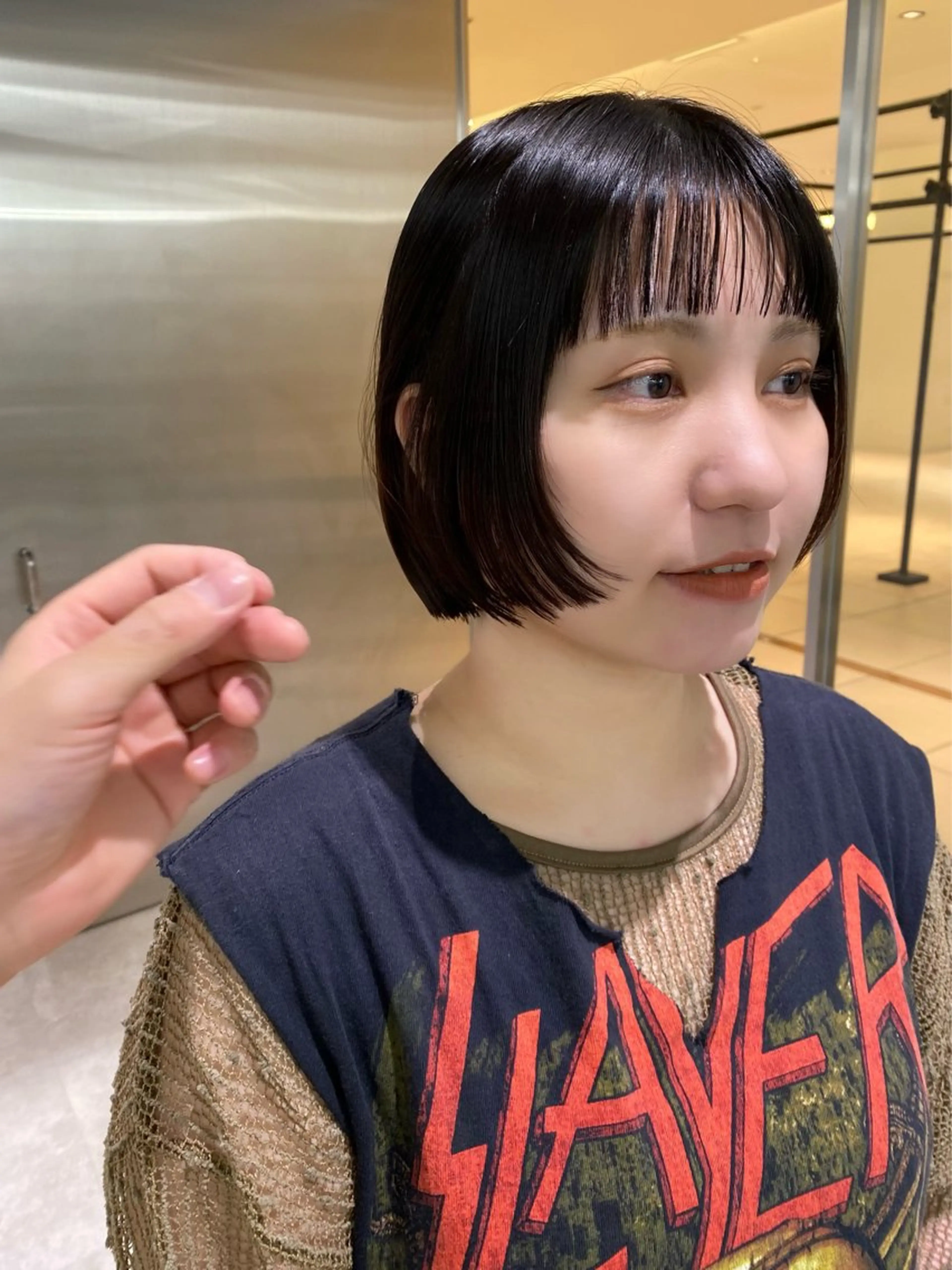 ミディアム カラー カット ヘアカラー トリートメント 似合わせカット レイヤー/ボブのヘアスタイル