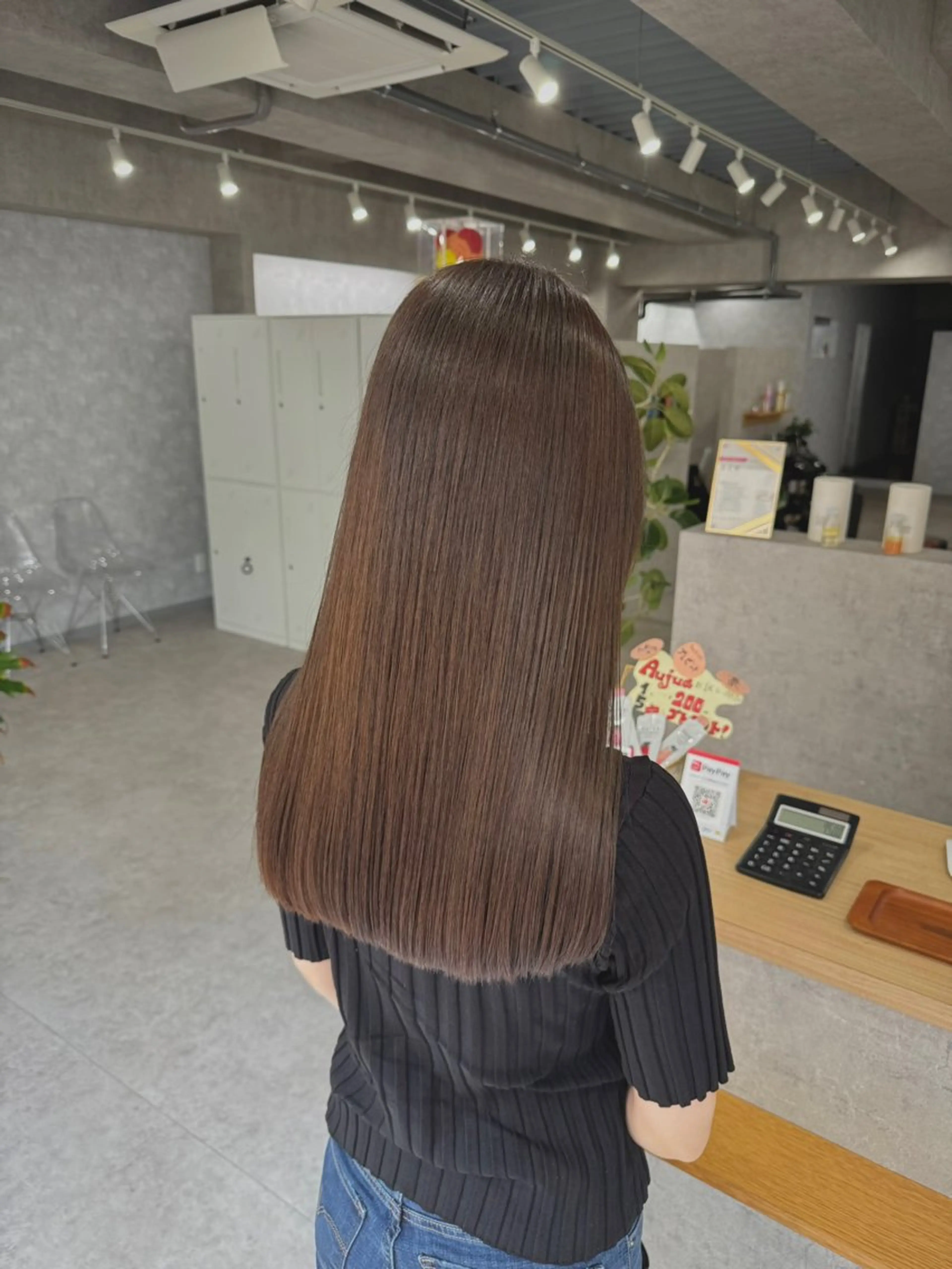 ロング カラー 髪質改善 カット 縮毛矯正 トリートメント ✨️美髪✨️透明感カ ラー✨️大泉翔／店長のヘアスタイル