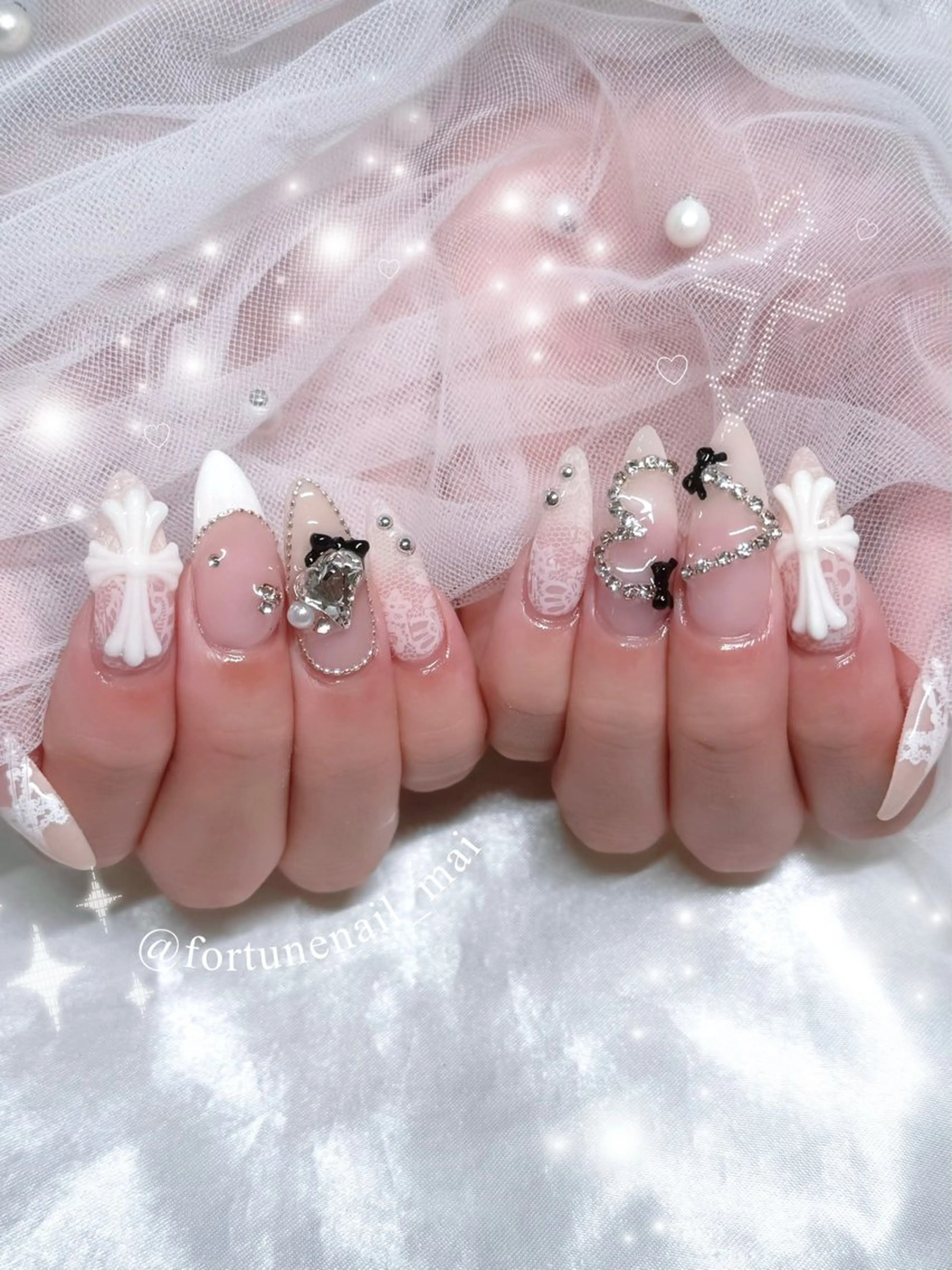 ネイル レース ハンドネイル 🎀Mai 🎀のネイルデザイン