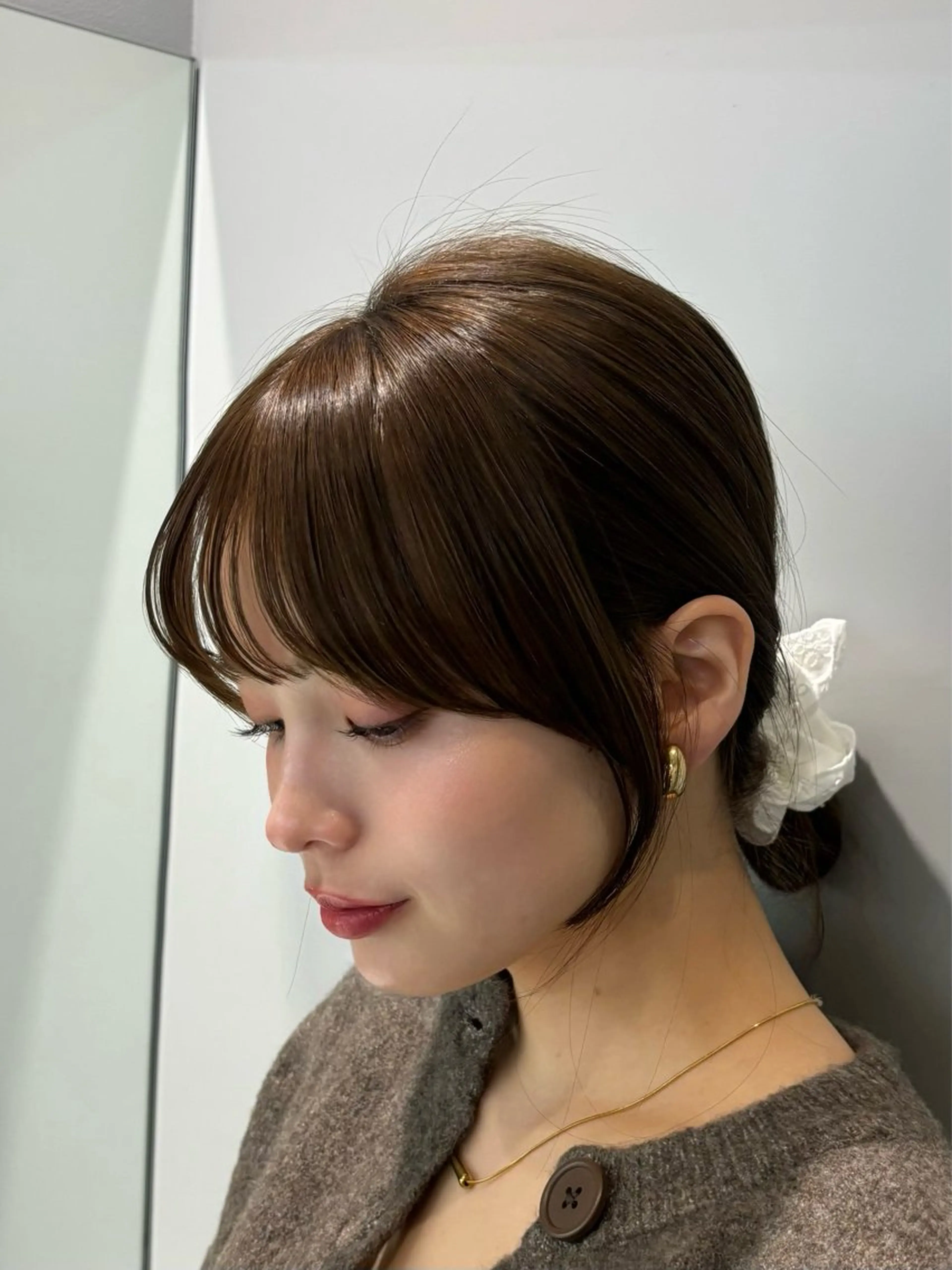 セミロング カラー ベージュカラー グレージュ オリーブベージュ ❣️圧倒的透明感ヘア ❣️yukinaのヘアスタイル
