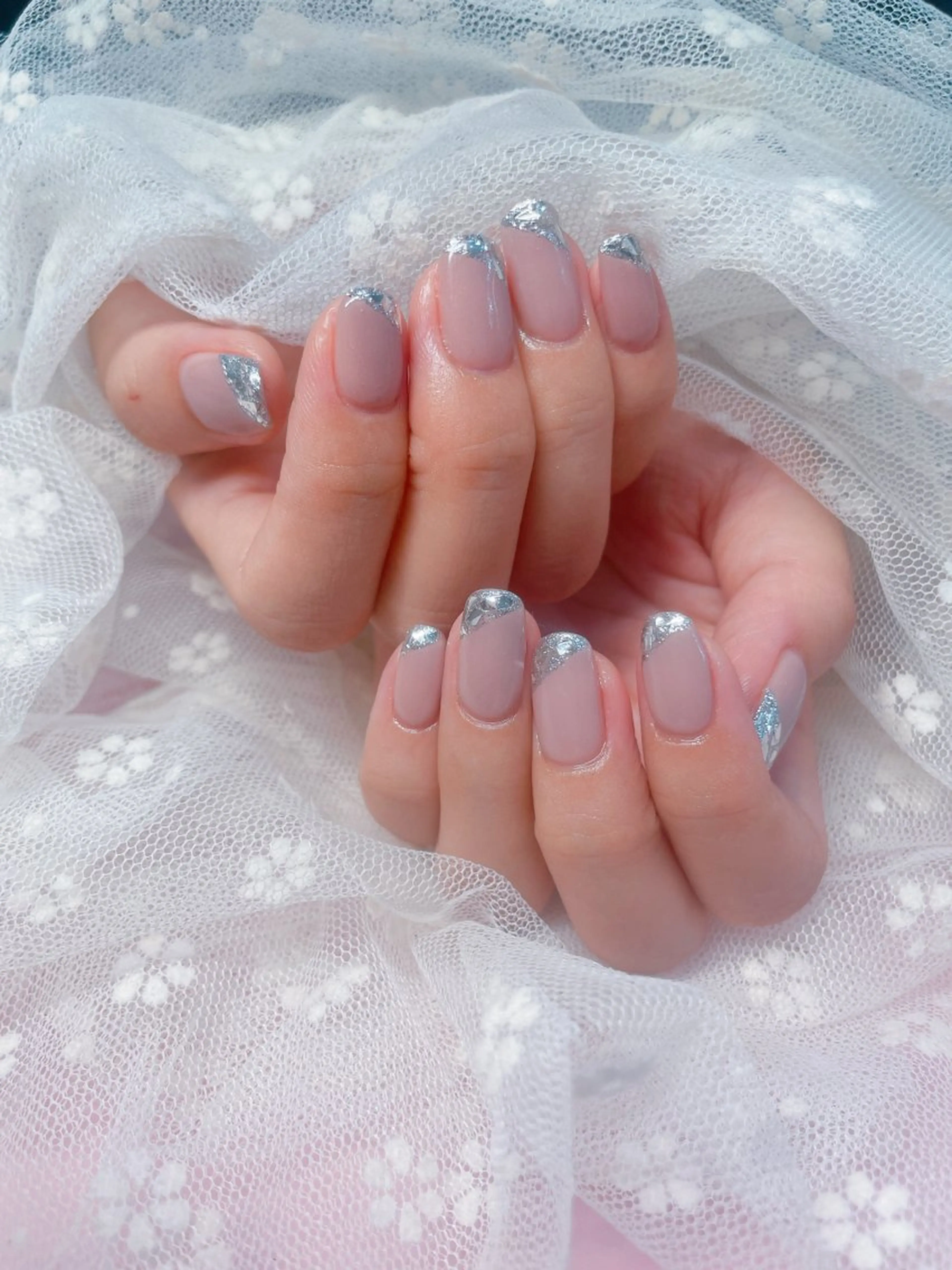 ネイル フレンチネイル ガラスフレンチ ゆ か_Nails💫のネイルデザイン