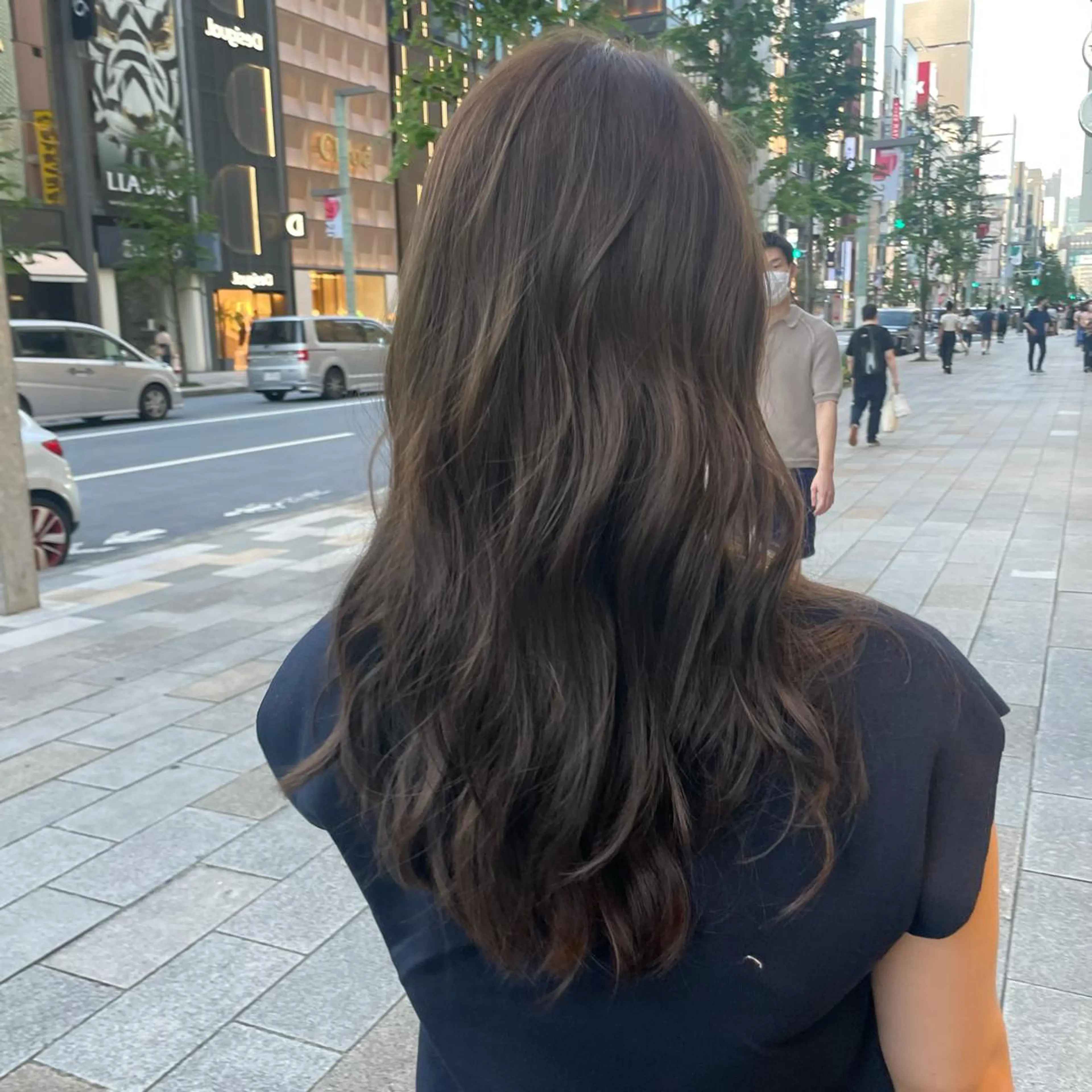 セミロング かねやす ゆなのヘアスタイル