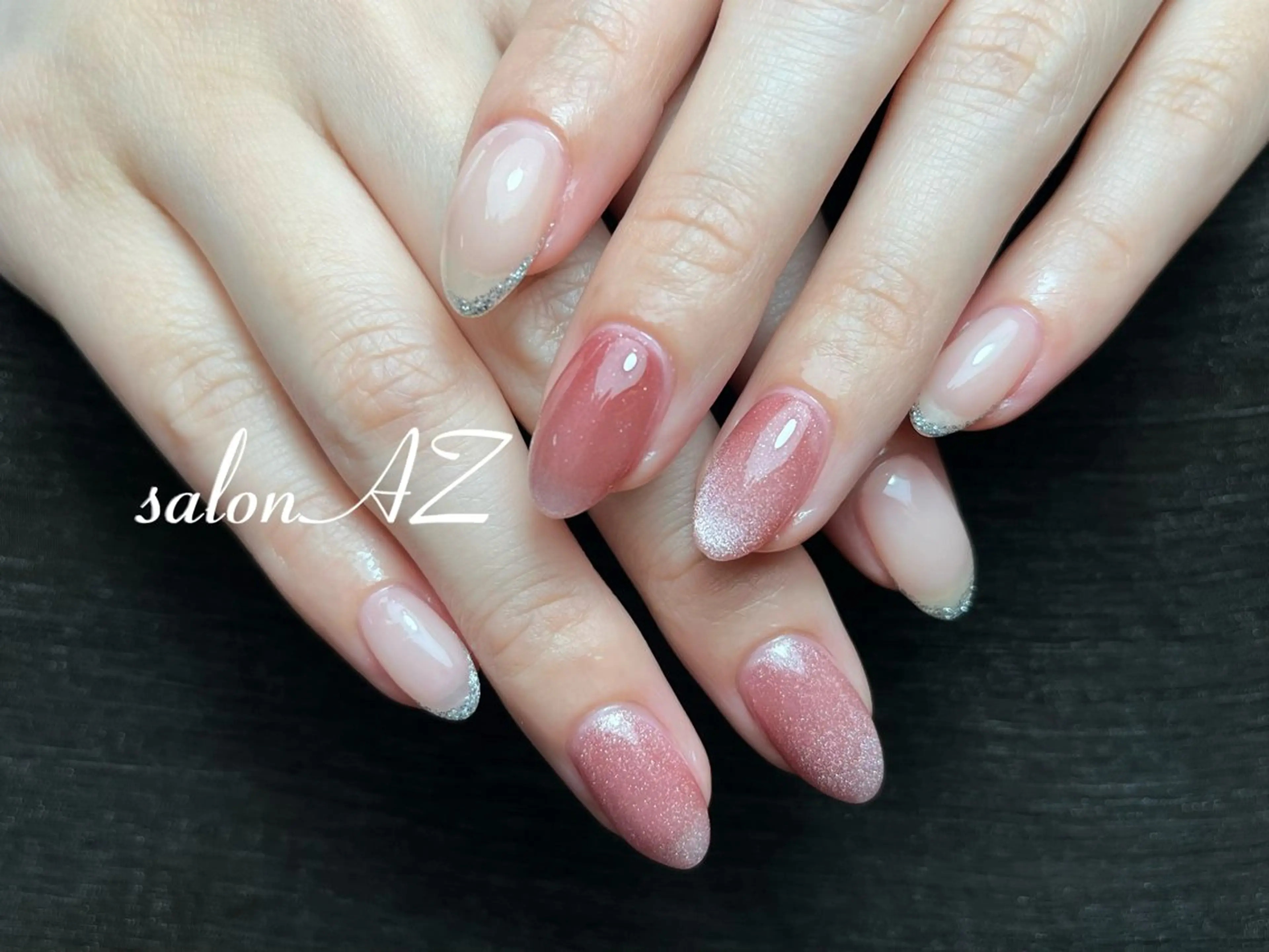 ネイル 長さ出し フットネイル フレンチネイル マグネットネイル ニュアンスネイル salon AZのネイルデザイン