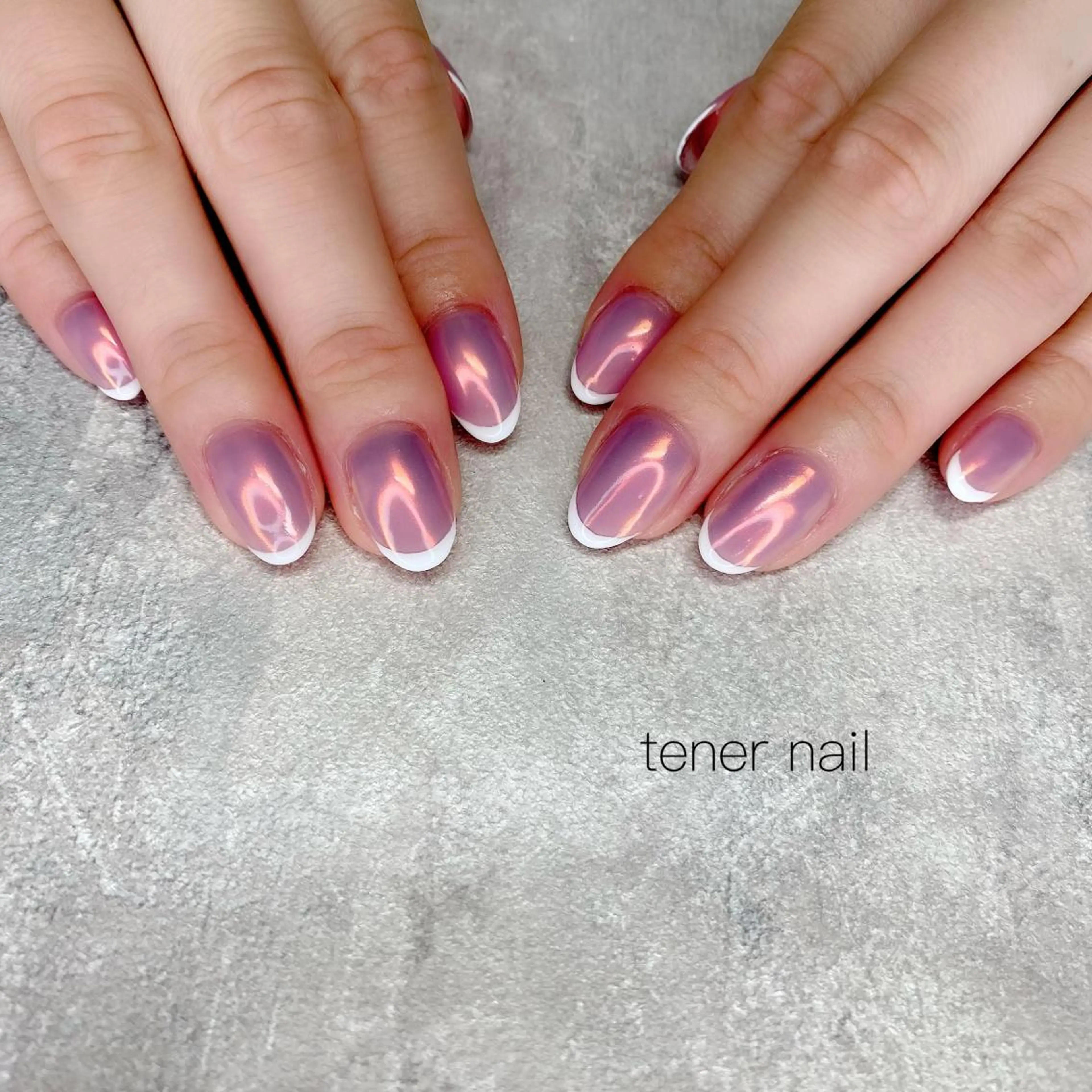 ネイル オーロラネイル フレンチネイル ピンク テネルネイル tener nailのネイルデザイン