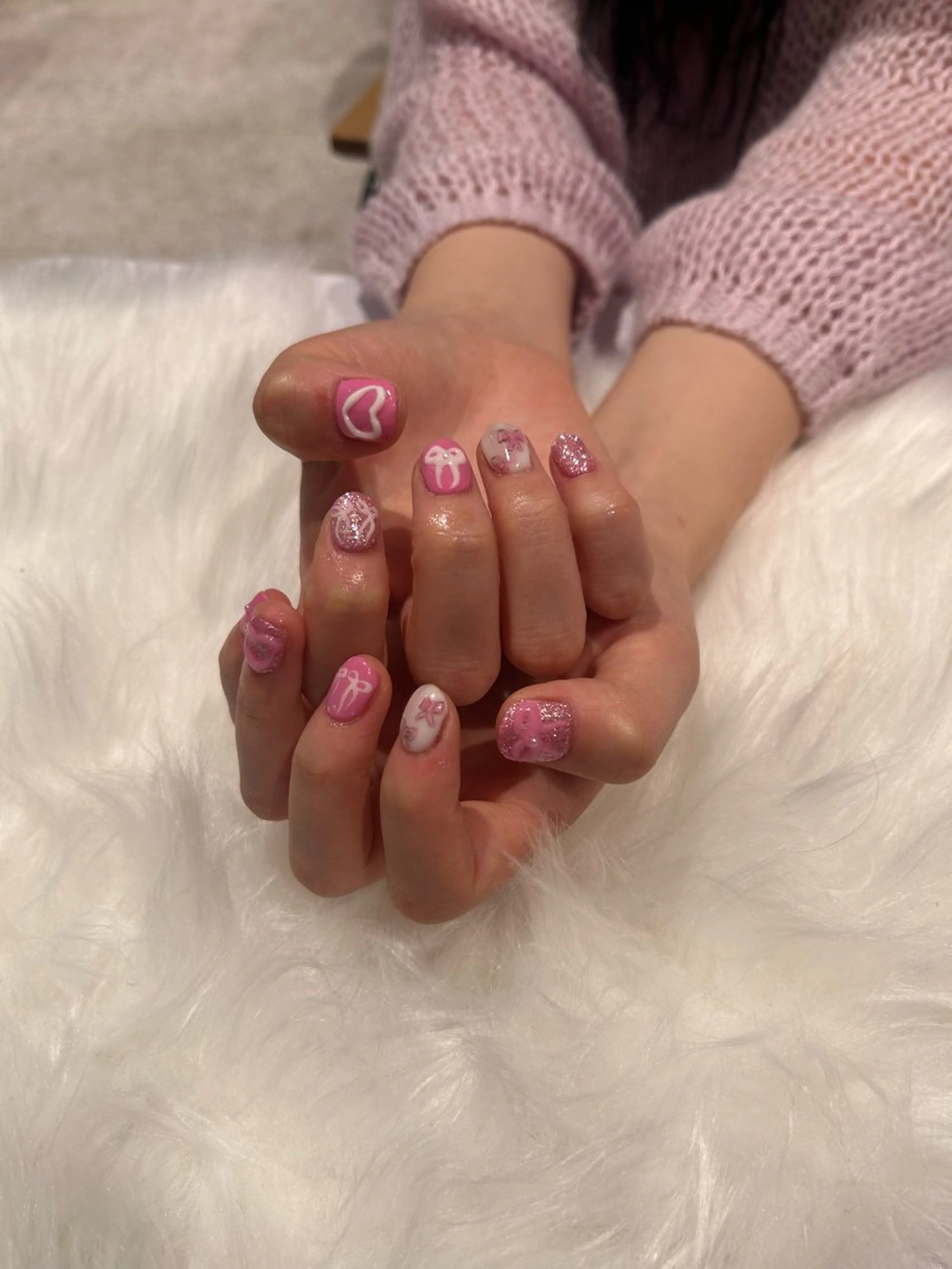 ネイル 成人式 長さ出し 韓国ネイル ショートネイル ハンドネイル ♡ハイトーン★ ネイル/しの♡のヘアスタイル