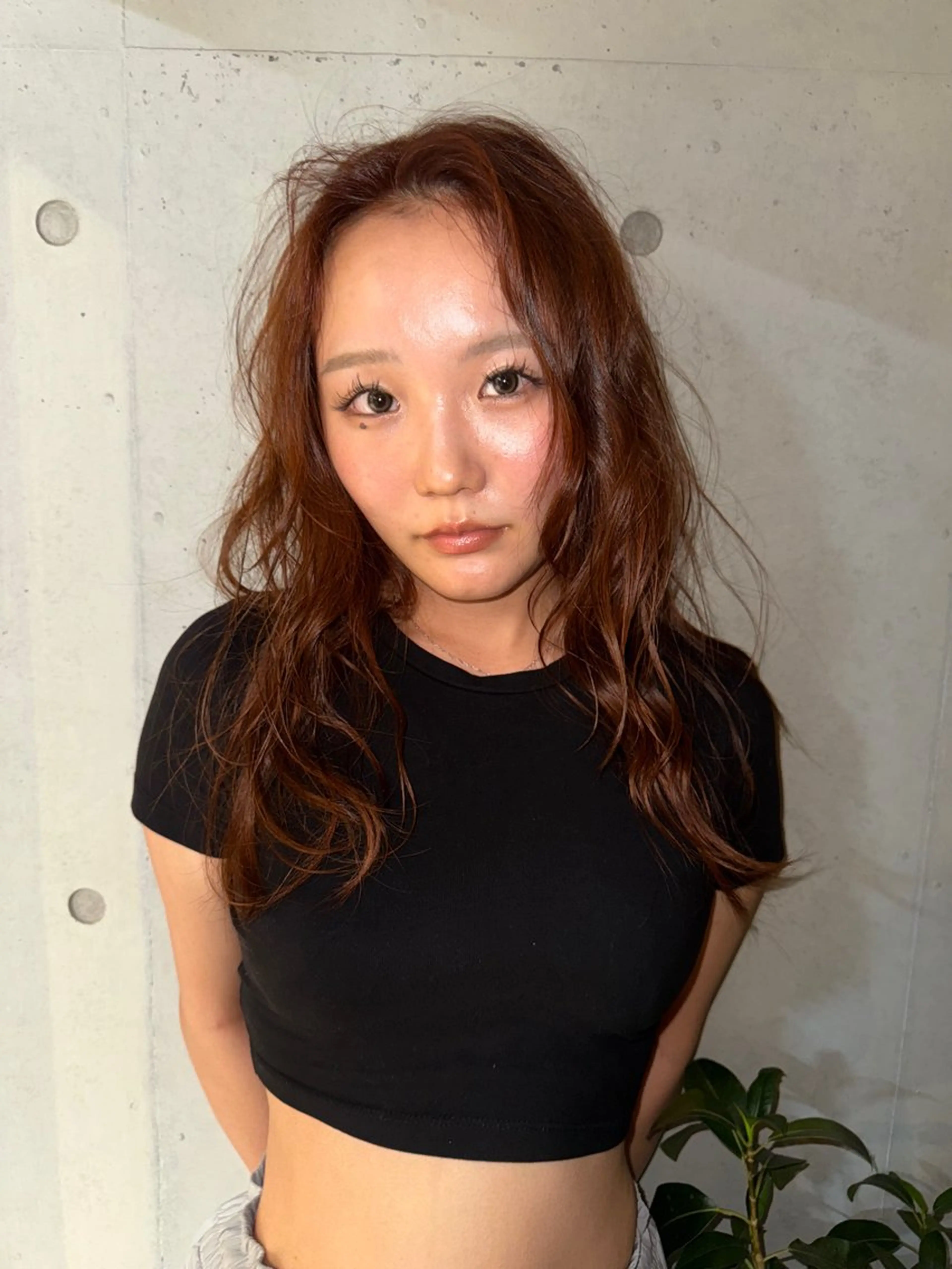 ロング カラー ブリーチ ブリーチなしカラー 河坂 昌恵のヘアスタイル