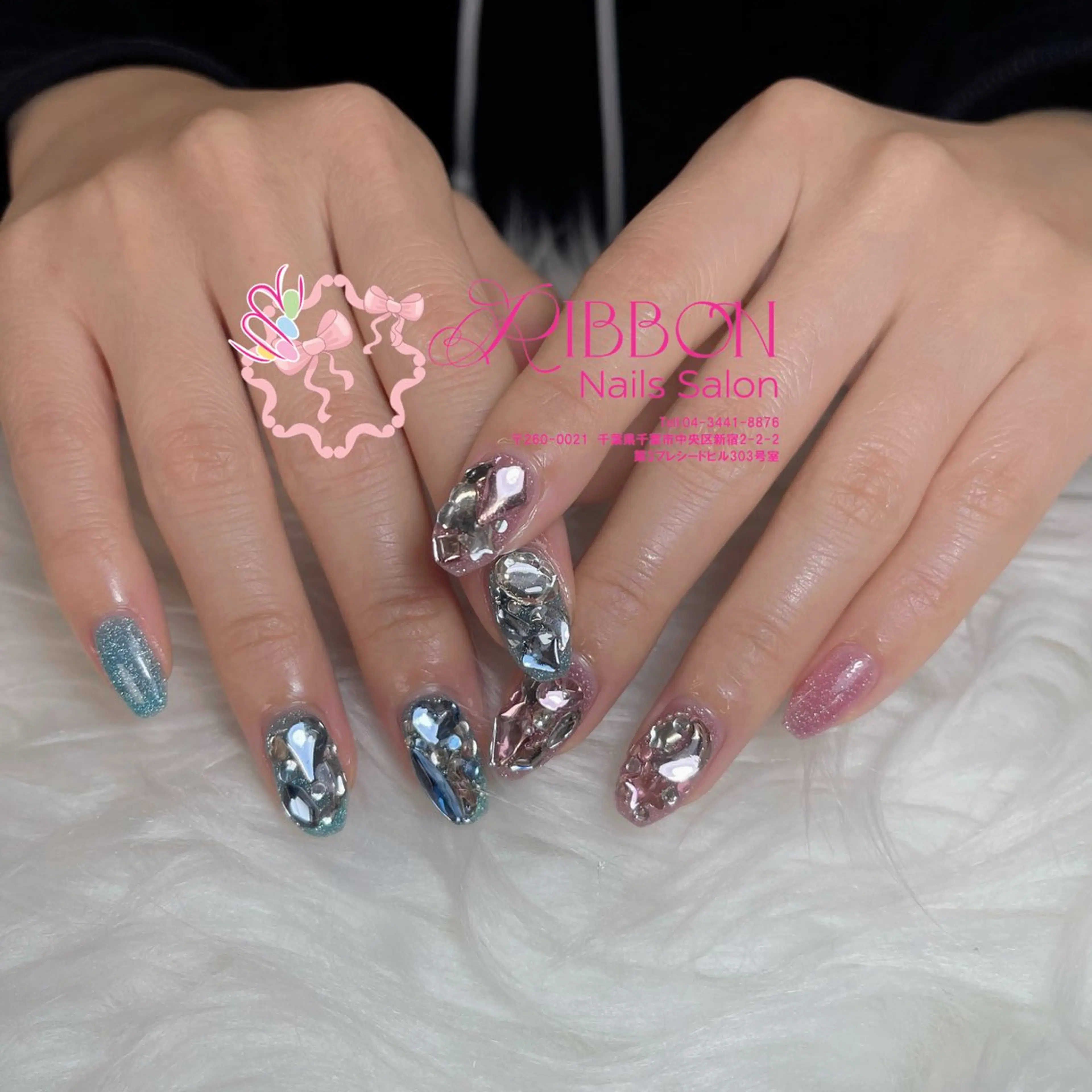 ネイル フレンチネイル ジェルネイル マグネットネイル 持ち込み ニュアンスネイル Ribbonnail salonのネイルデザイン