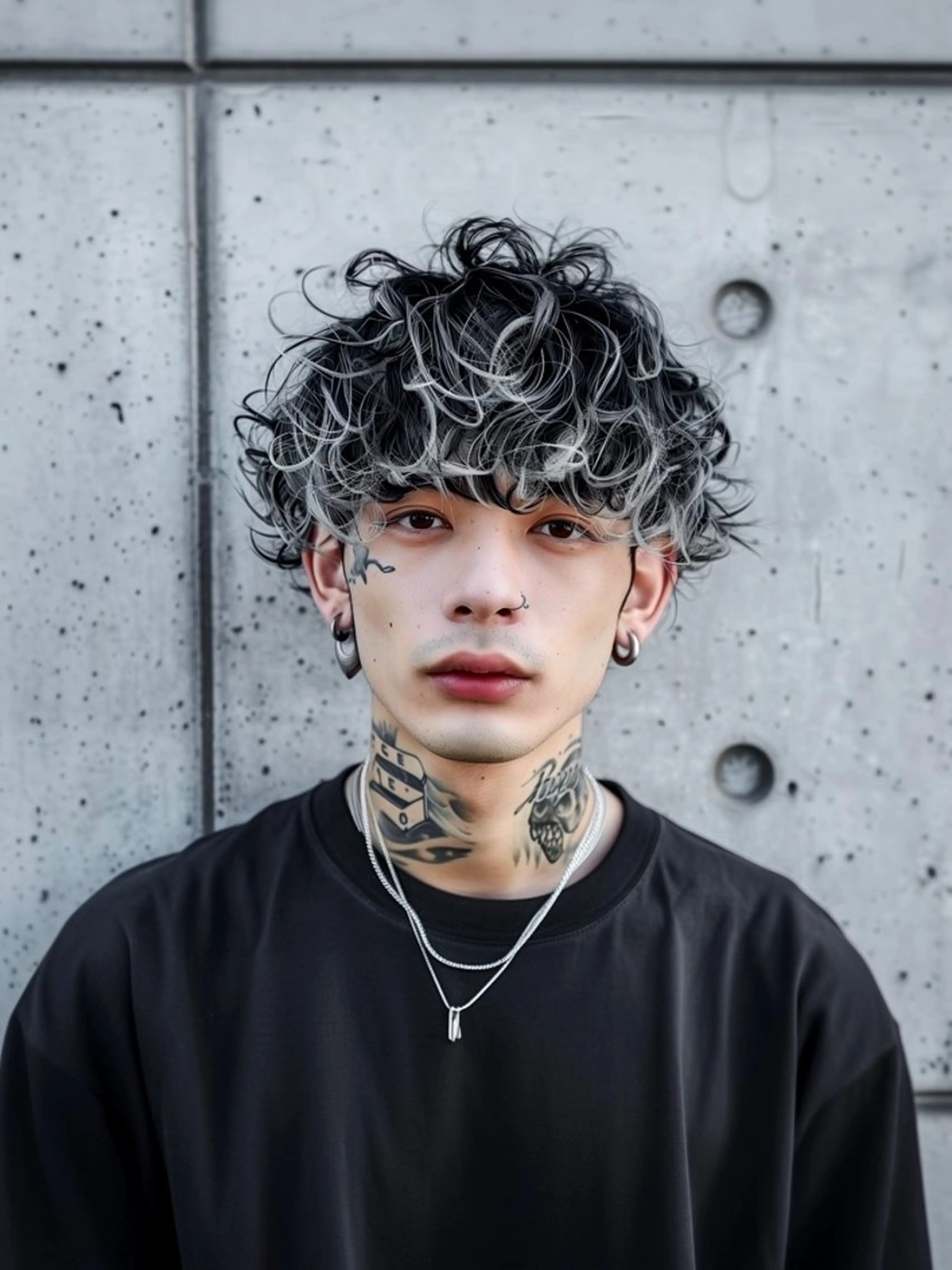 ショート パーマ メンズ メンズハイトーン メンズバレイヤージュのヘアスタイル