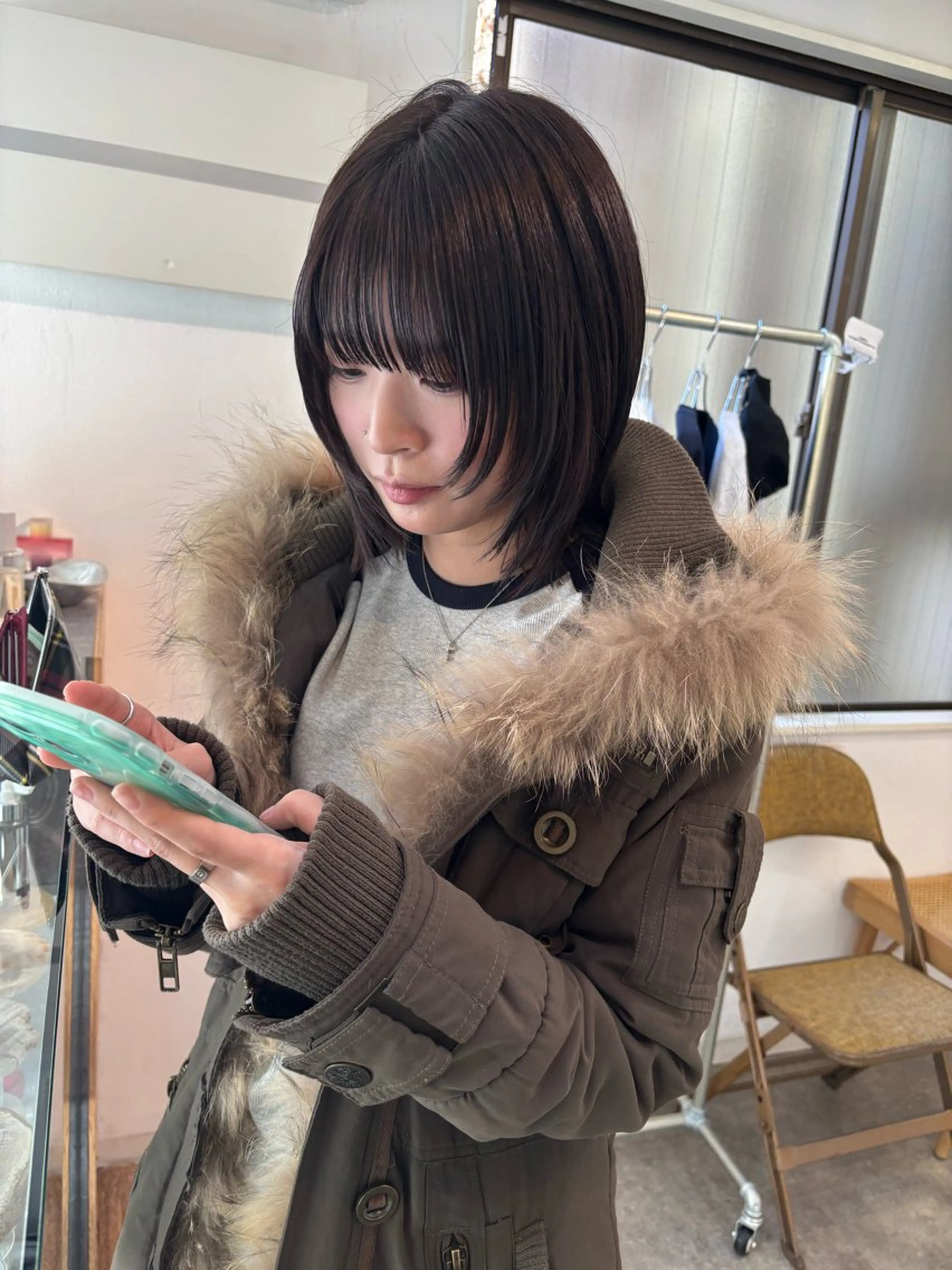 ミディアム カラー カット ヘアカラー トリートメント sakura🌸 レイヤー/韓国ヘアのヘアスタイル