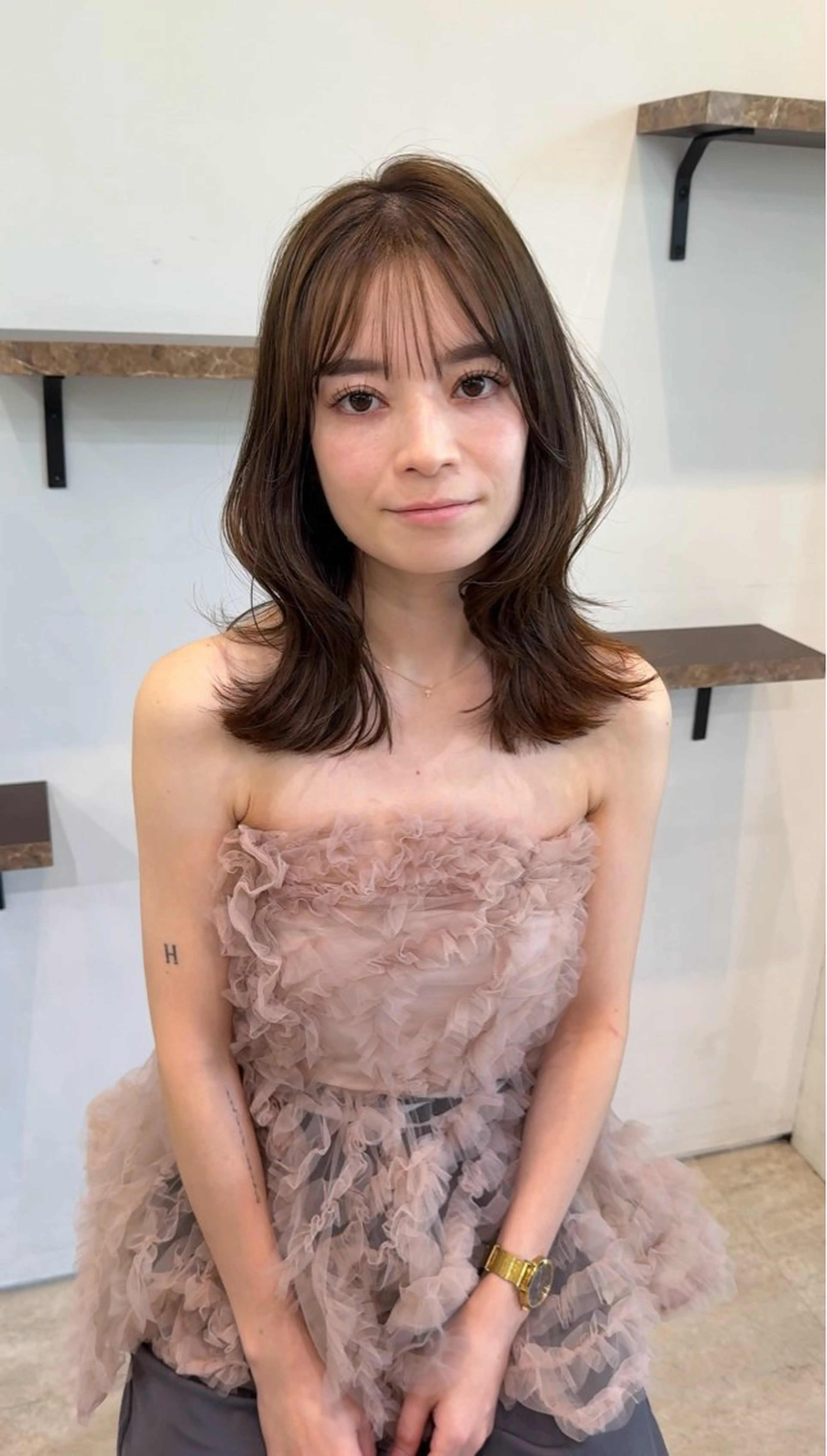 ミディアム 似合わせ×透明感カラ ーなら🎀マリアのヘアスタイル