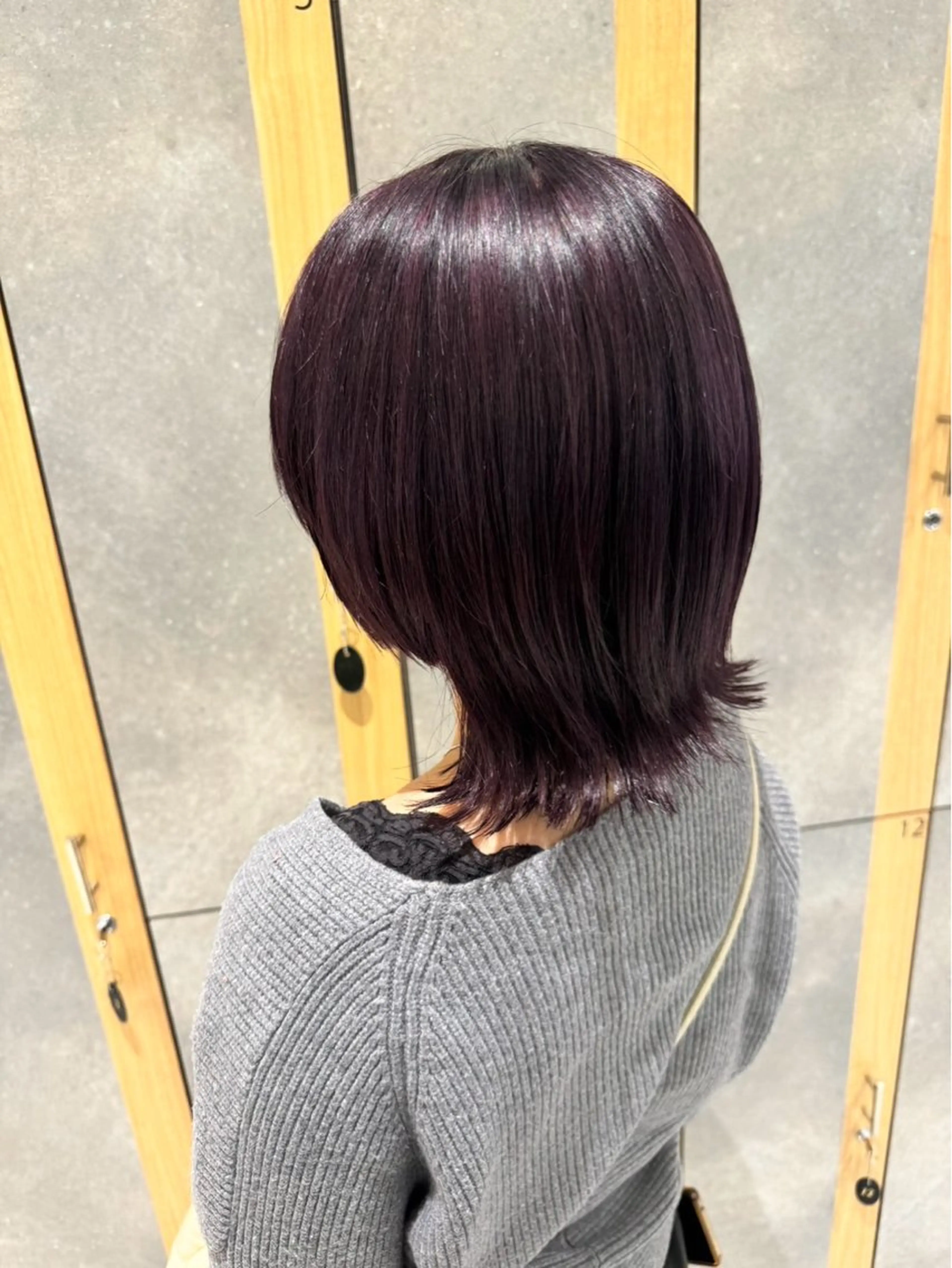 ミディアム カット ヘアカラー 艶カラー/縮毛矯正／ 鴨川育弥のヘアスタイル