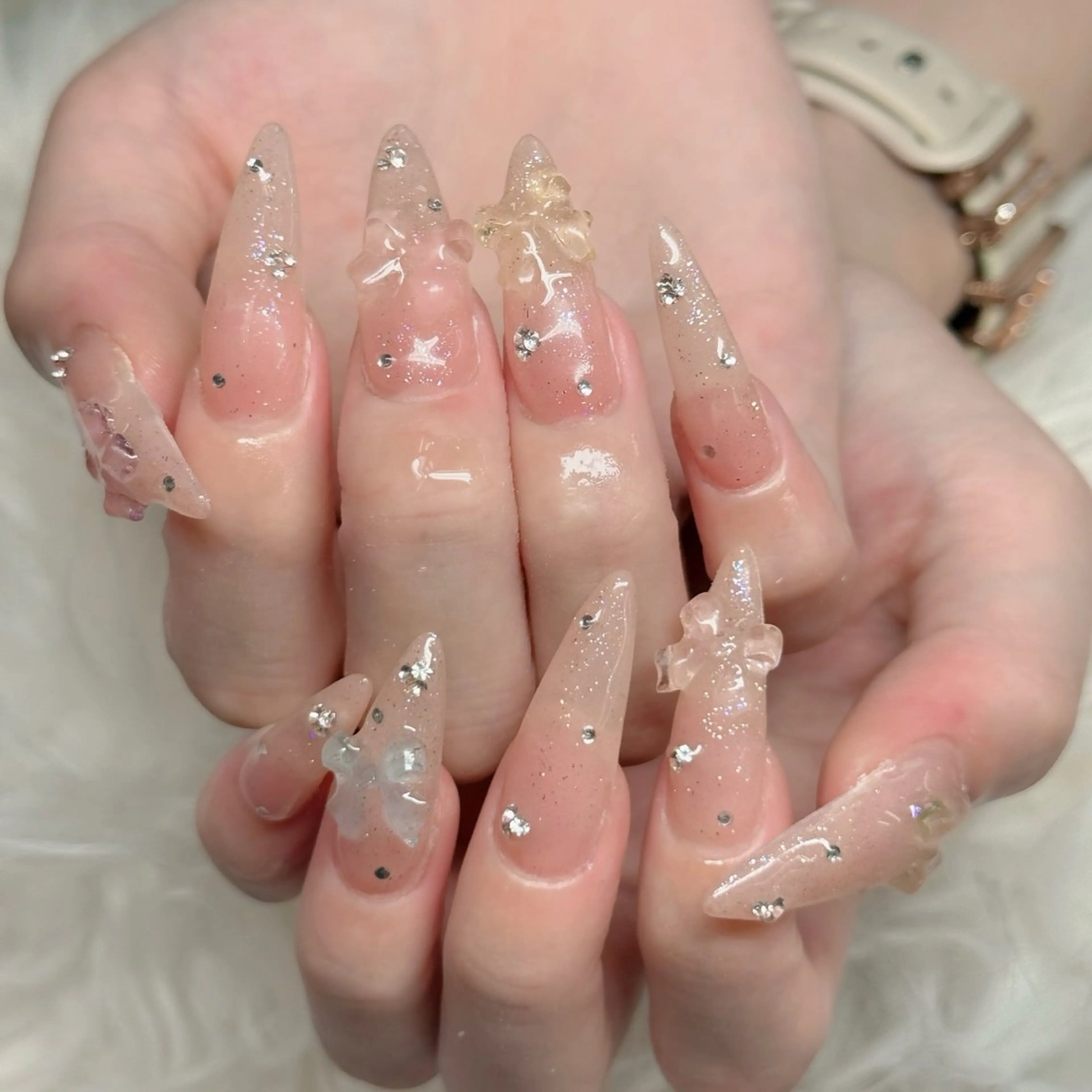 ネイル フットネイル フレンチネイル グラデーション 韓国ネイル ロングネイル ハンドネイル Hani Nail Salonのネイルデザイン