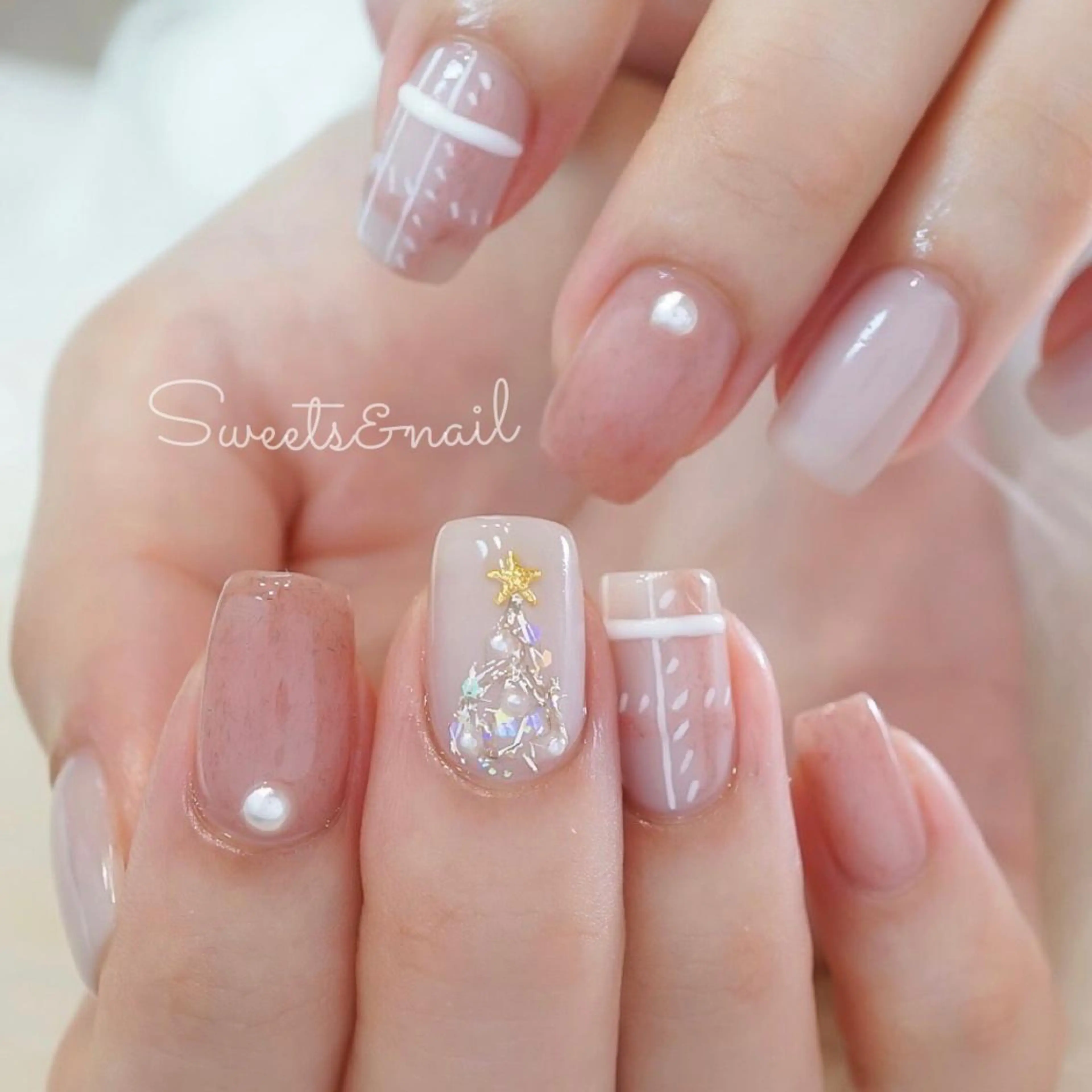 ネイル キラキラネイル 持ち込み オフィスネイル ピンク ぷっくりネイル Sweets＆ nail みなこのネイルデザイン