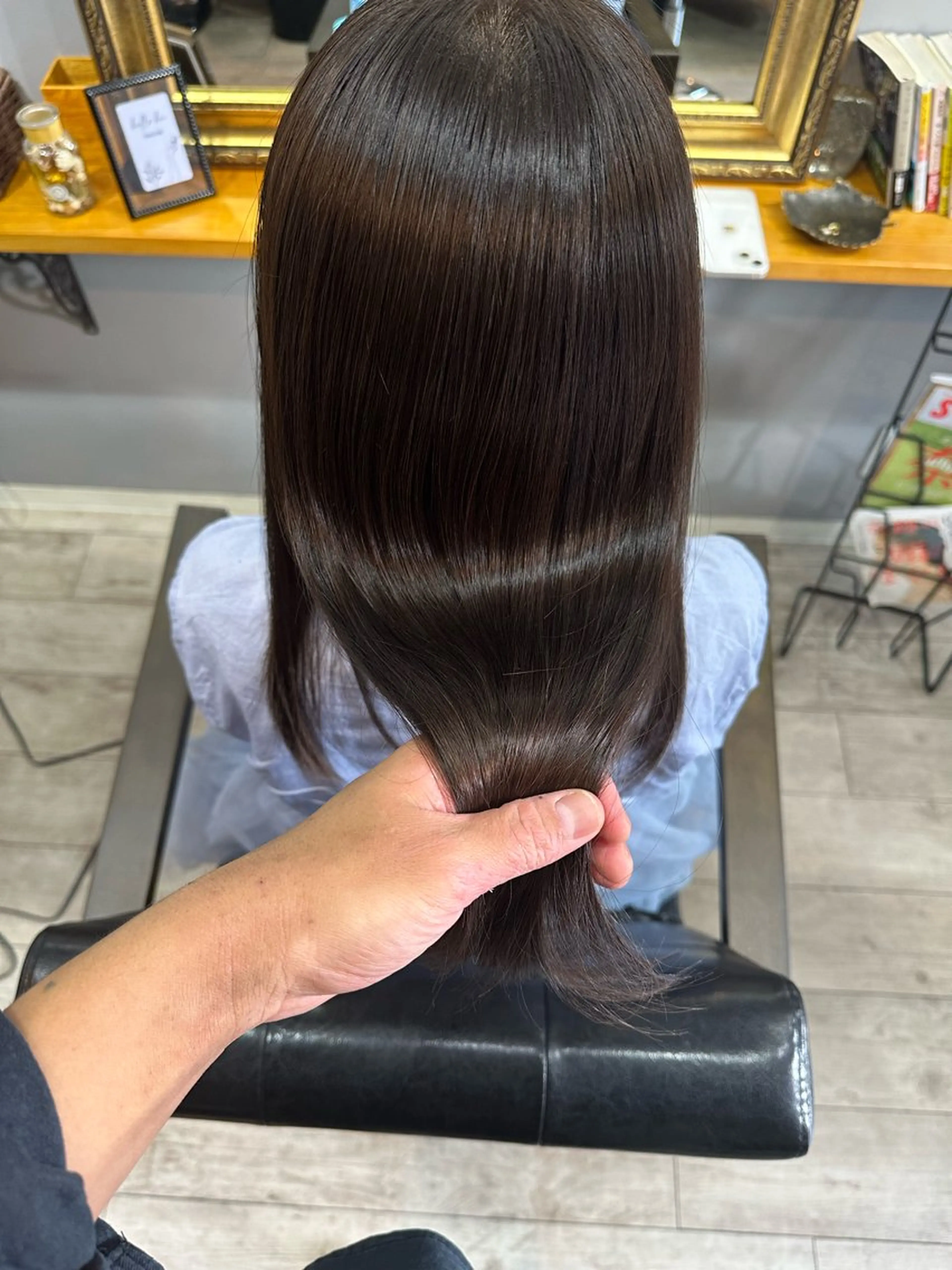 ロング カラー パーマ カット 縮毛矯正 渡辺俊介 暗髪カラー /美髪矯正/髪質改善のヘアスタイル