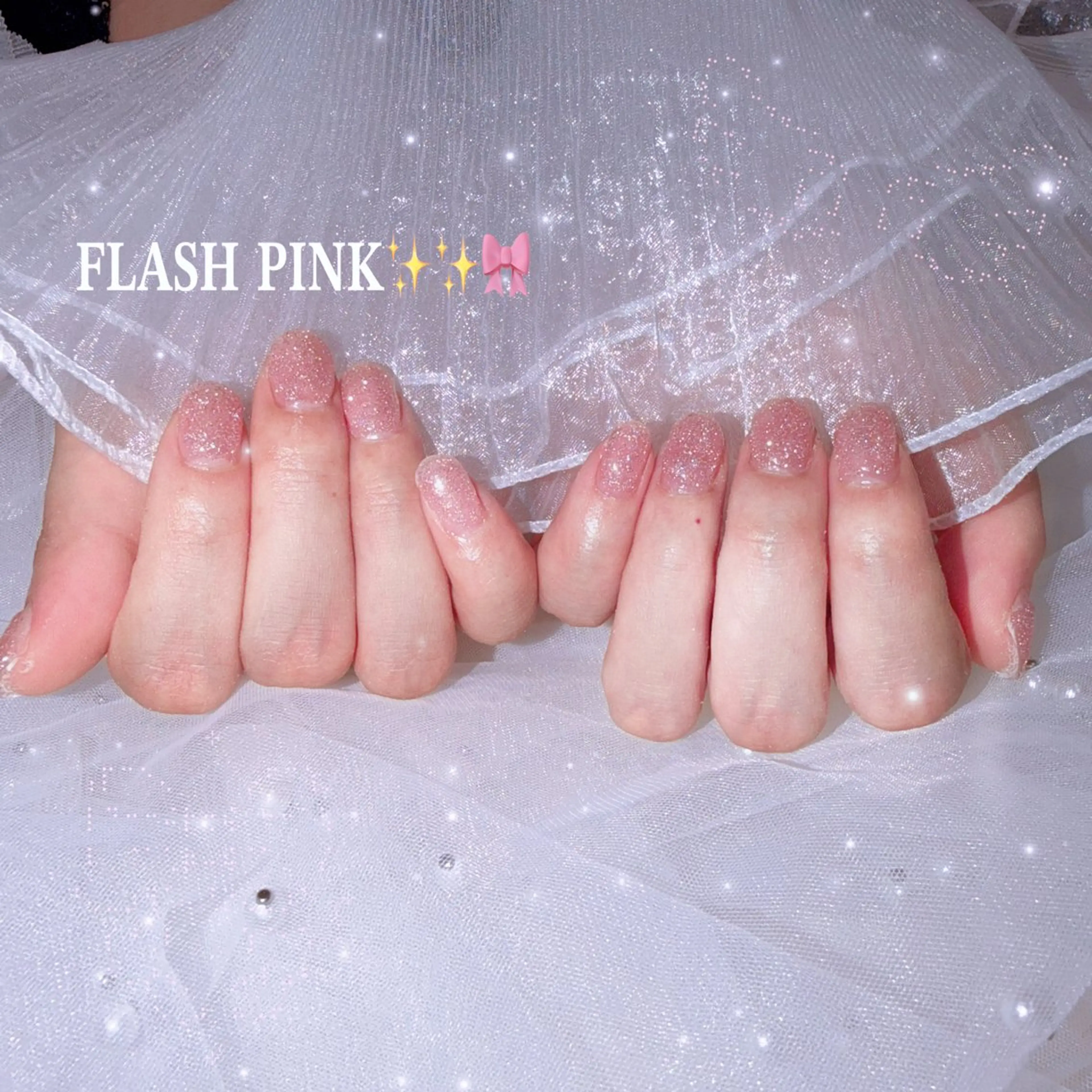 ネイル フラッシュネイル ラメ(グリッター) ハンドネイル 🌸fein. SAKURA🎀のネイルデザイン