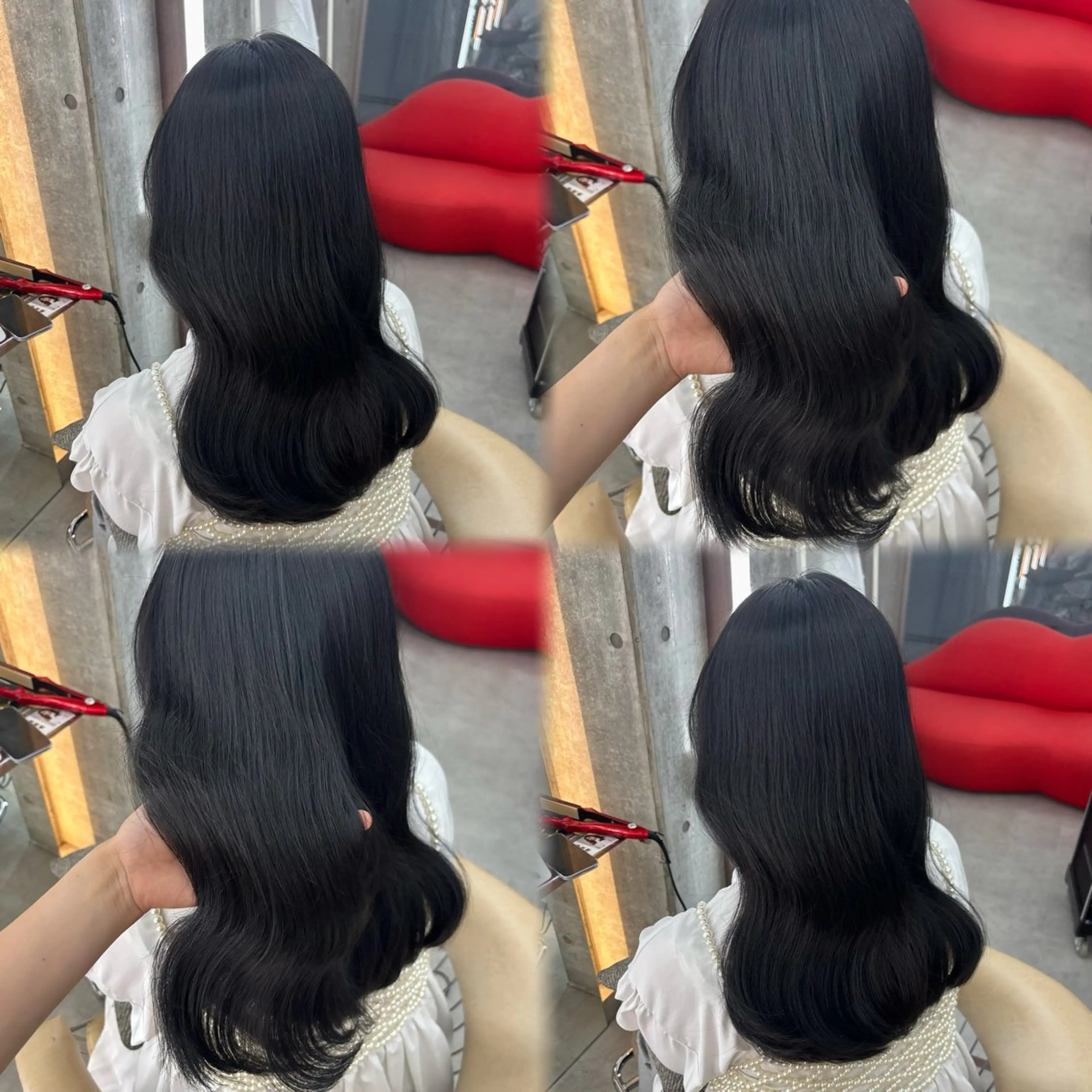 セミロング カラー ヘアカラー トリートメント amane🎀🐇⸒ 透明感カラー|縮毛のヘアスタイル