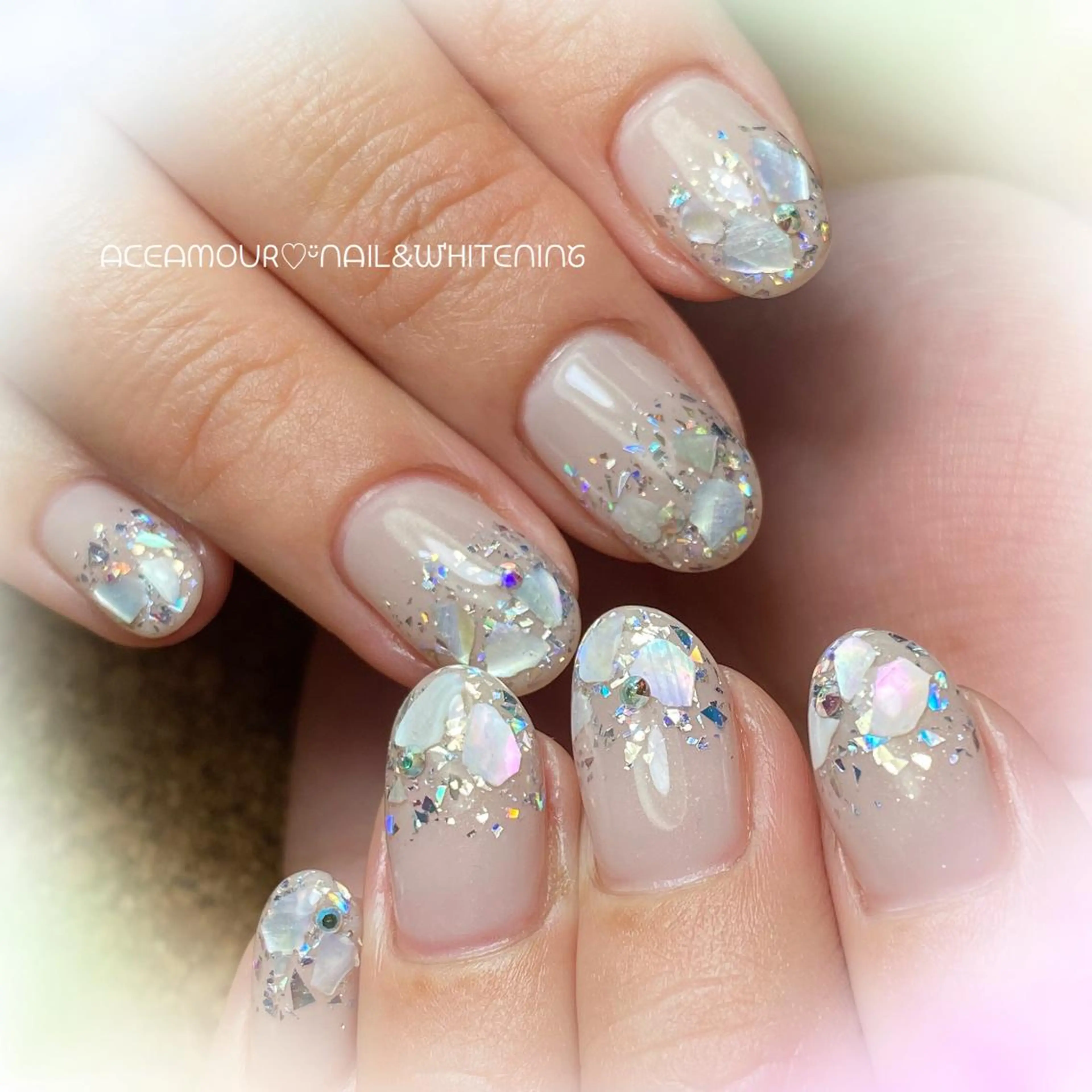 ネイル ラメ(グリッター) ネイル/耳つぼ /新ホワイトニングのネイルデザイン