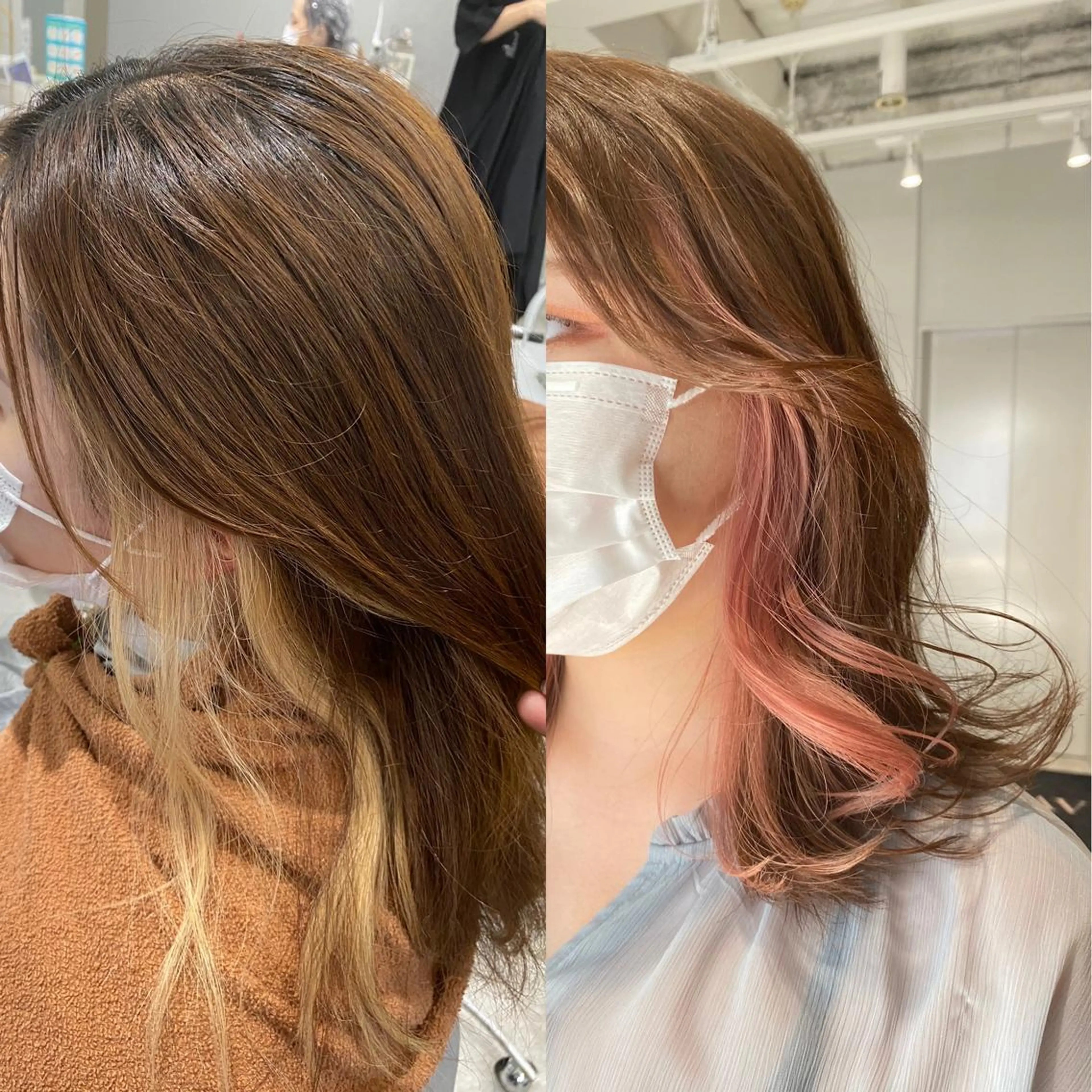 セミロング カラー カット ヘアカラー ハイトーンヘア/ 島崎　タクミのヘアスタイル