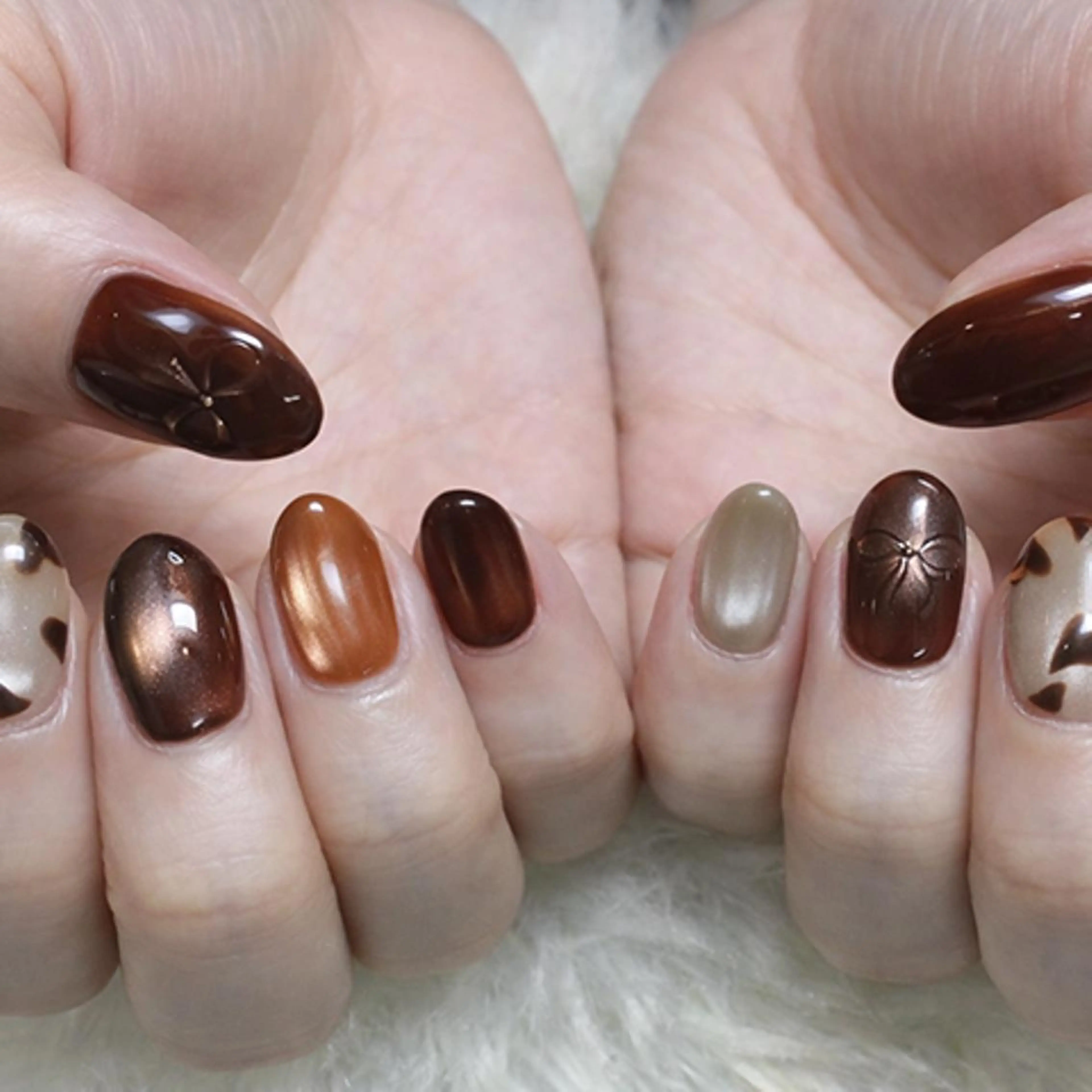 ネイル リボン ハンドネイル Miku. Nのネイルデザイン