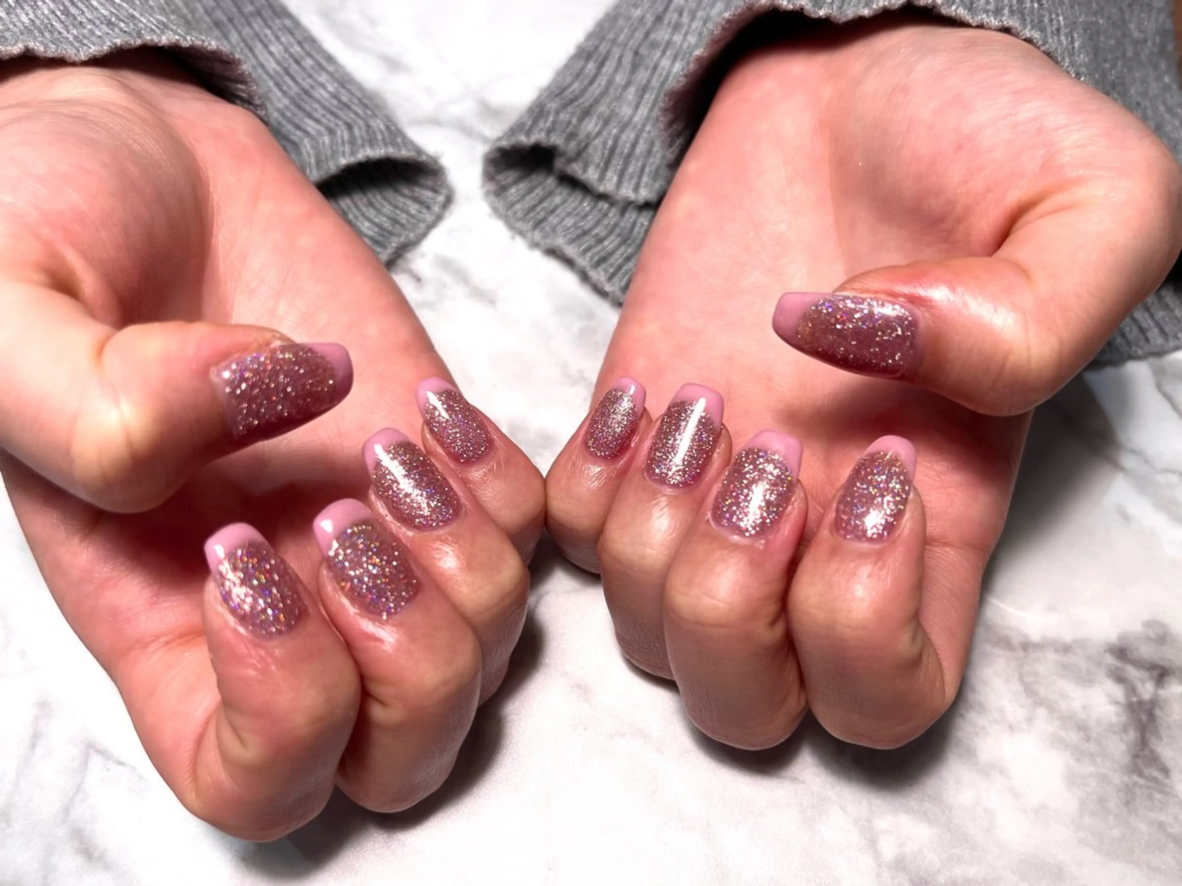 ネイル フラッシュネイル フレンチネイル ジェルネイル ハンドネイル 十色 Saoriのネイルデザイン