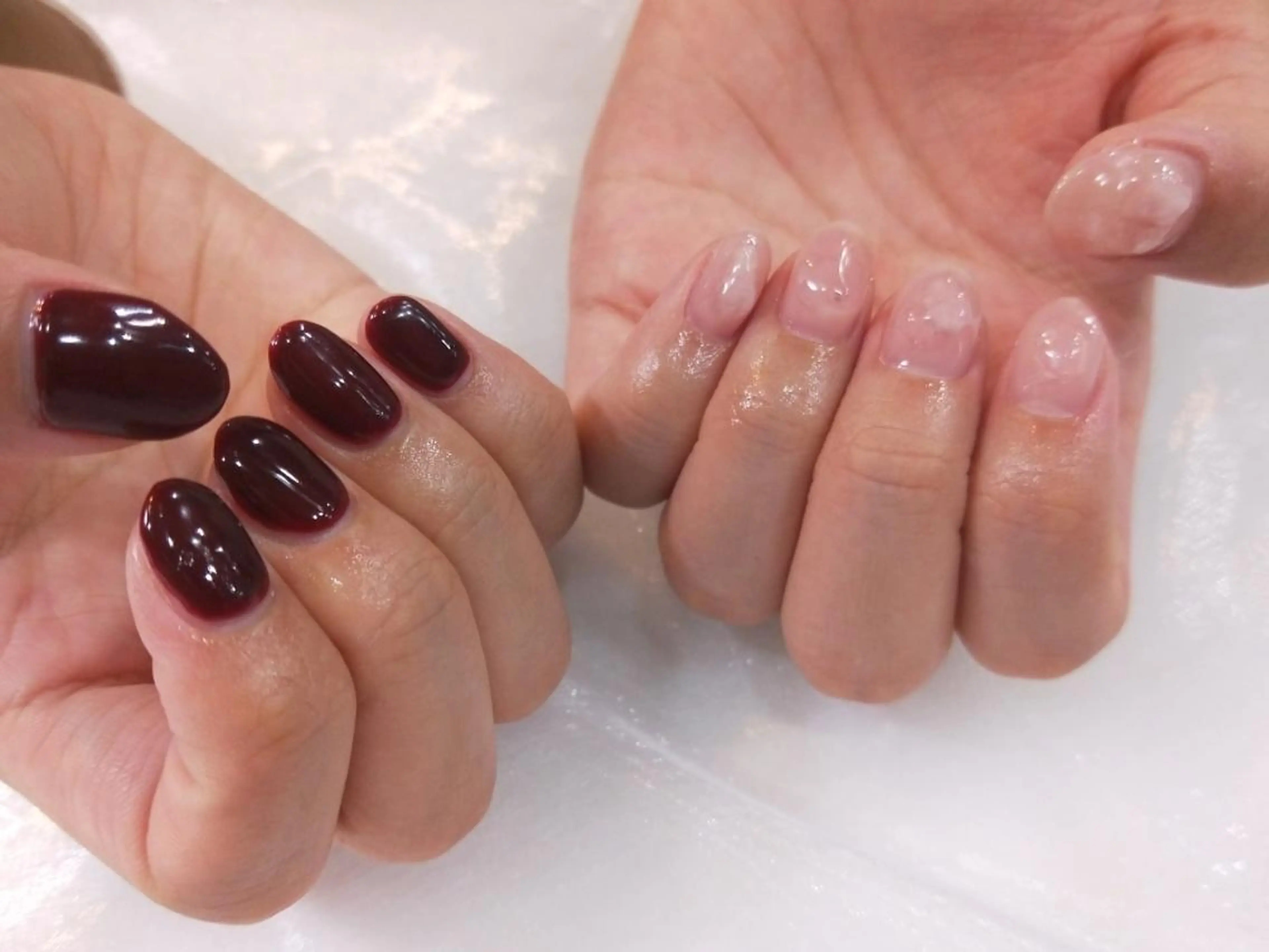 ネイル ハンドネイル ハンドケア はばすみれ🎀ﾈｲﾙ 光ﾌｪｲｼｬﾙ ﾍｱのネイルデザイン