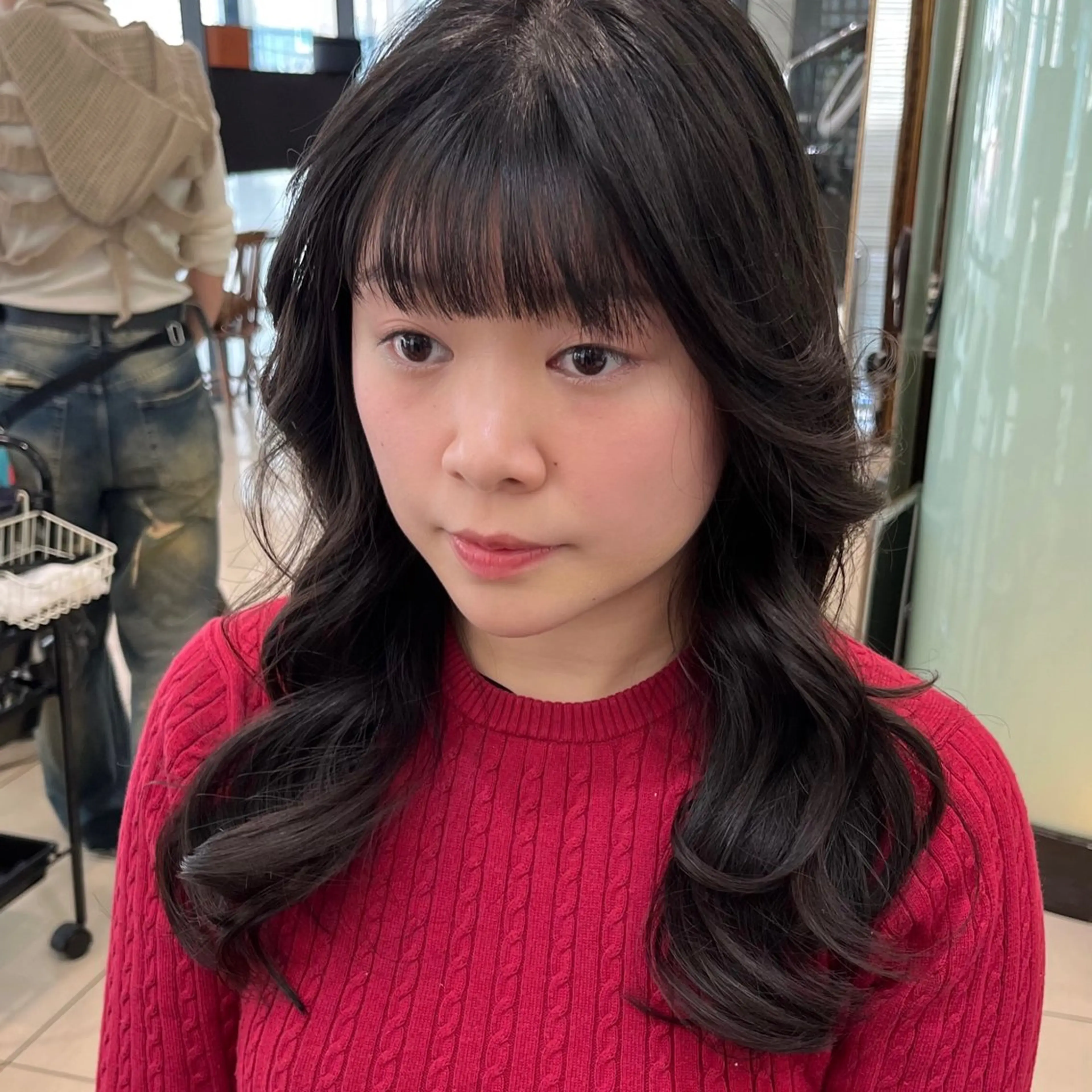 セミロング パーマ セミロングパーマ タンバルモリパーマ 礒井メンキのヘアスタイル