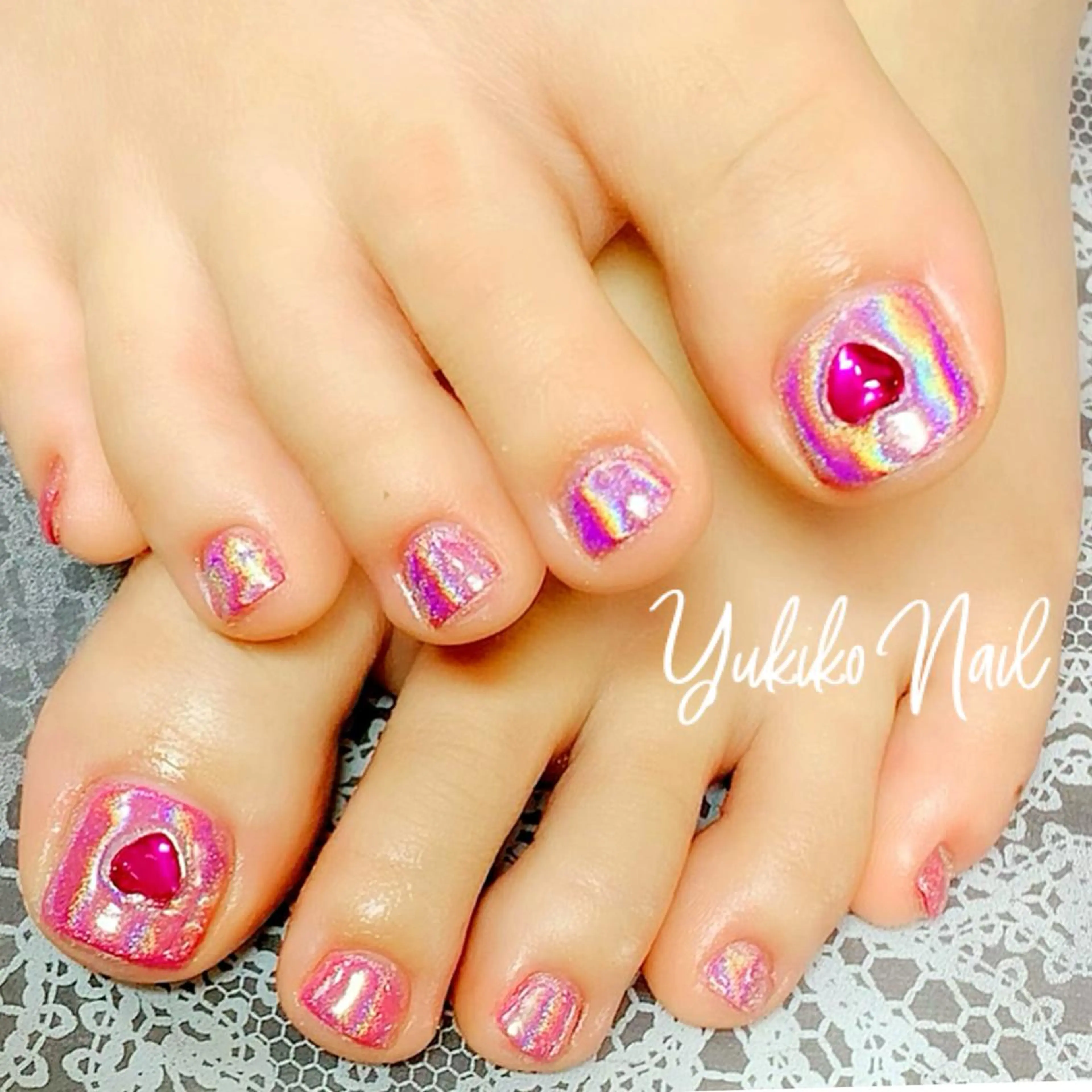 ネイル ハート ピンク ユキコ ネイルのネイルデザイン