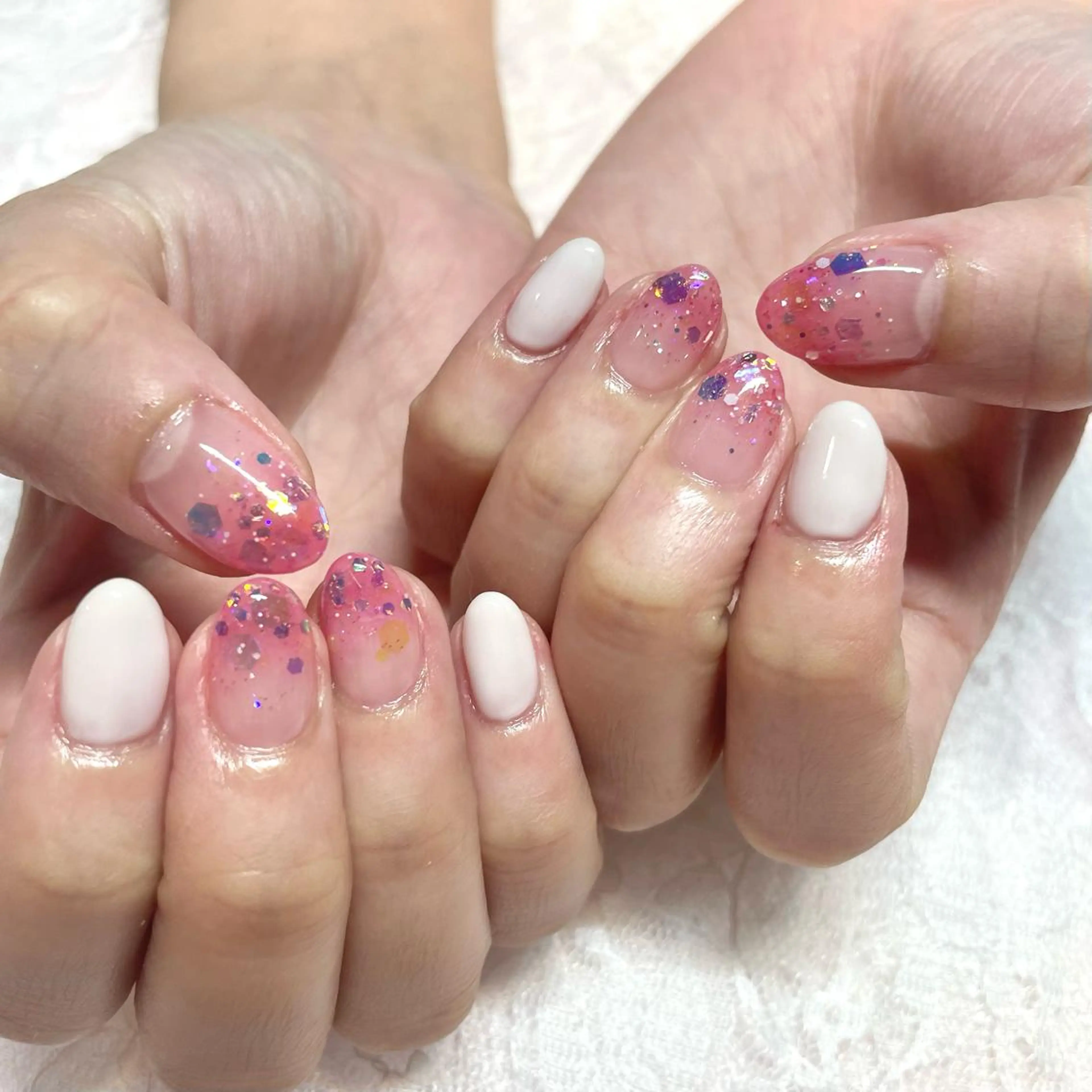 ネイル ラメ(グリッター) ハンドネイル Nail ヌシん家 AKANEのネイルデザイン