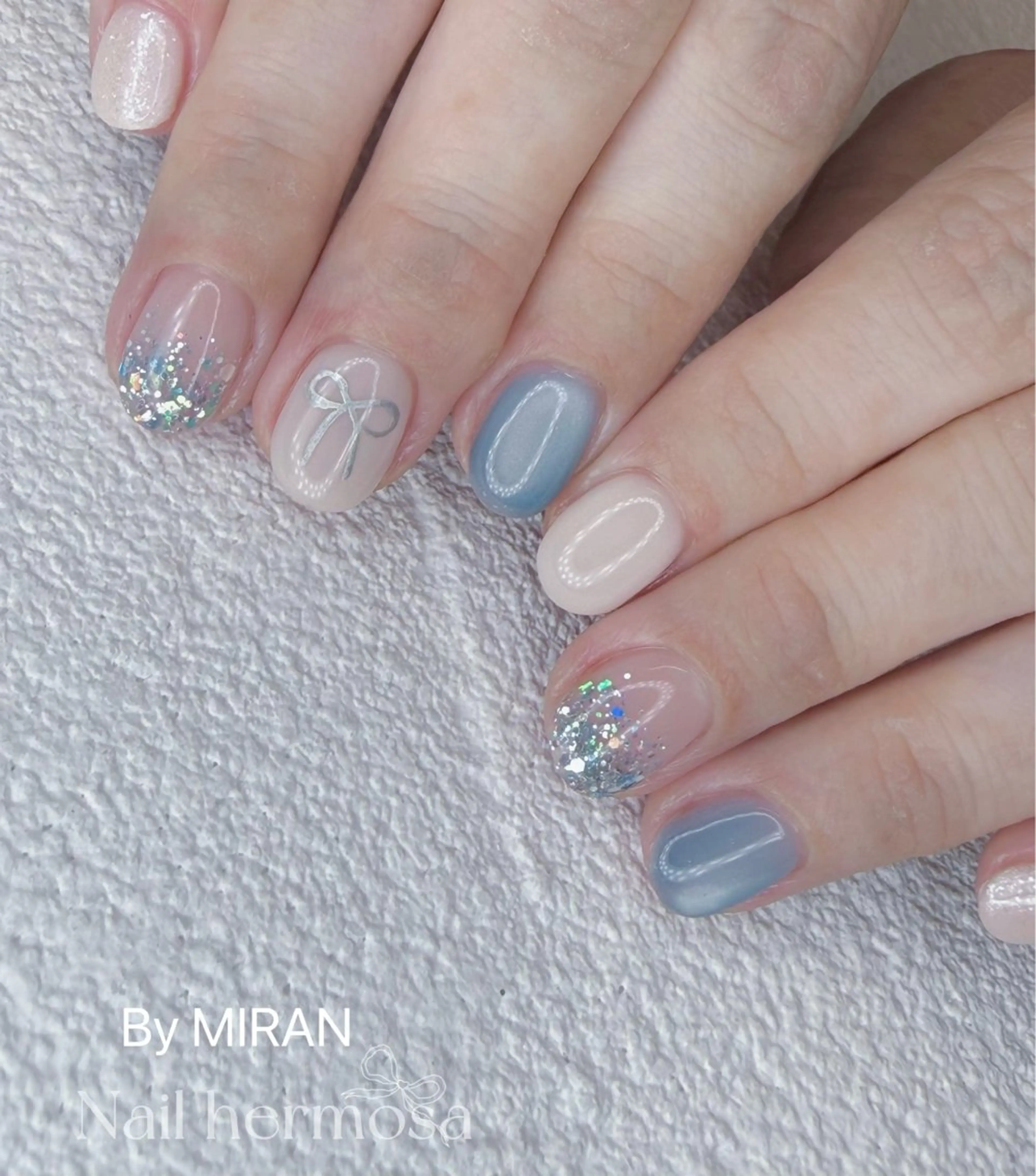 ネイル フラッシュネイル フットネイル フレンチネイル ジェルネイル ガラスフレンチ ハンドネイル ネイル エルモサのネイルデザイン