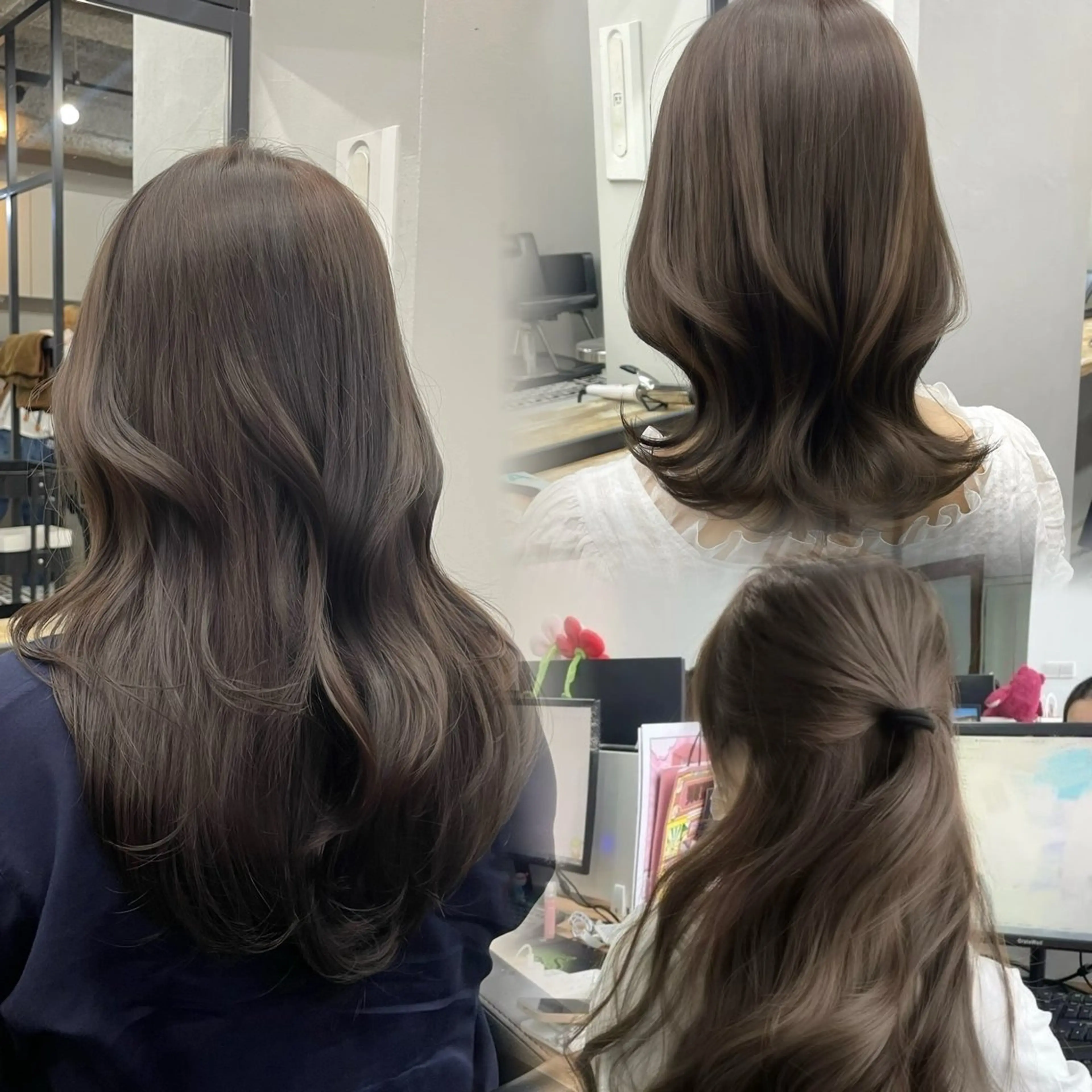 ロング カラー ヘアカラー 新宿/韓国ヘア/ 髪質改善ストレートのヘアスタイル