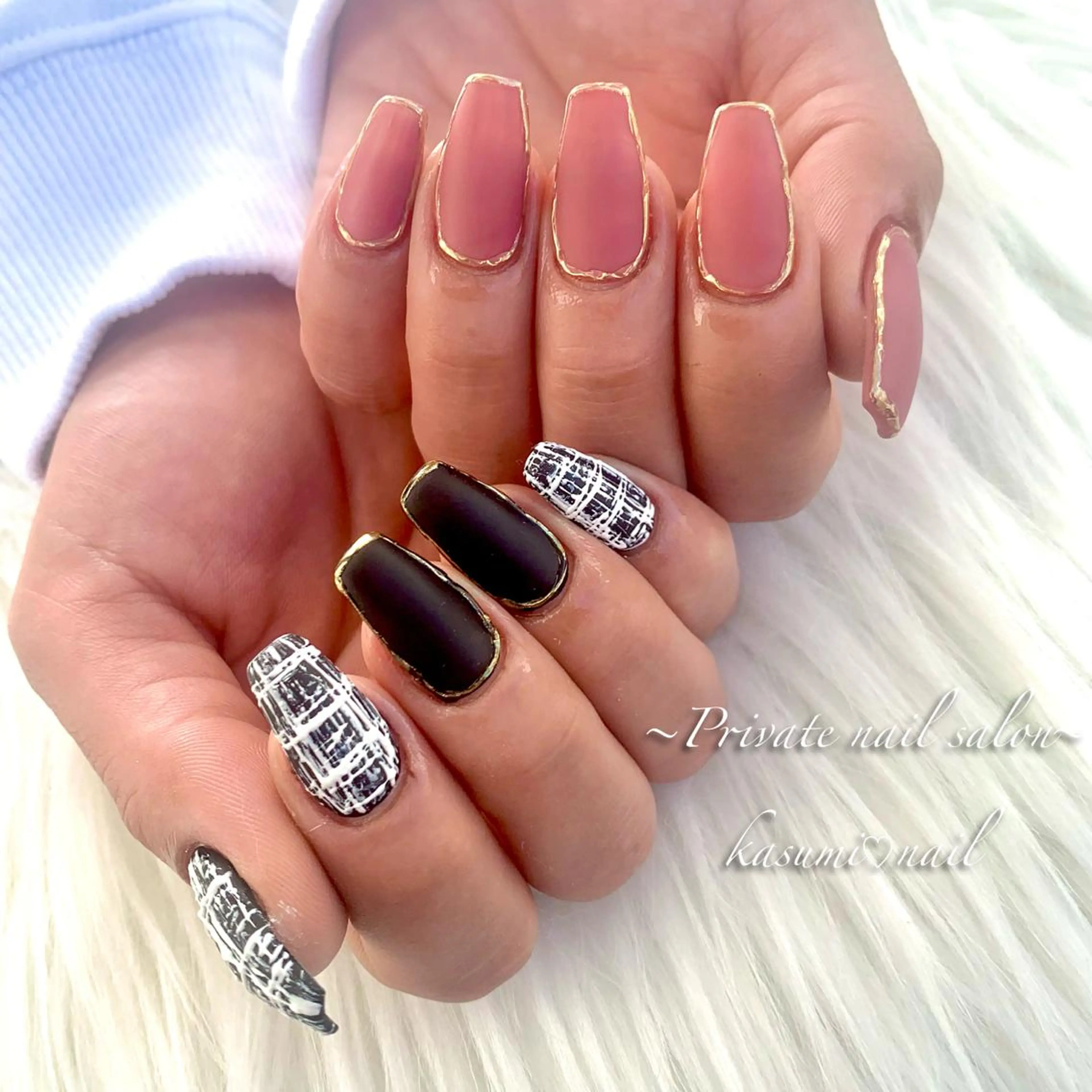 ネイル アートネイル ラメ(グリッター) マグネットネイル ミラーネイル 持ち込み KASUMI♡ Nailのネイルデザイン