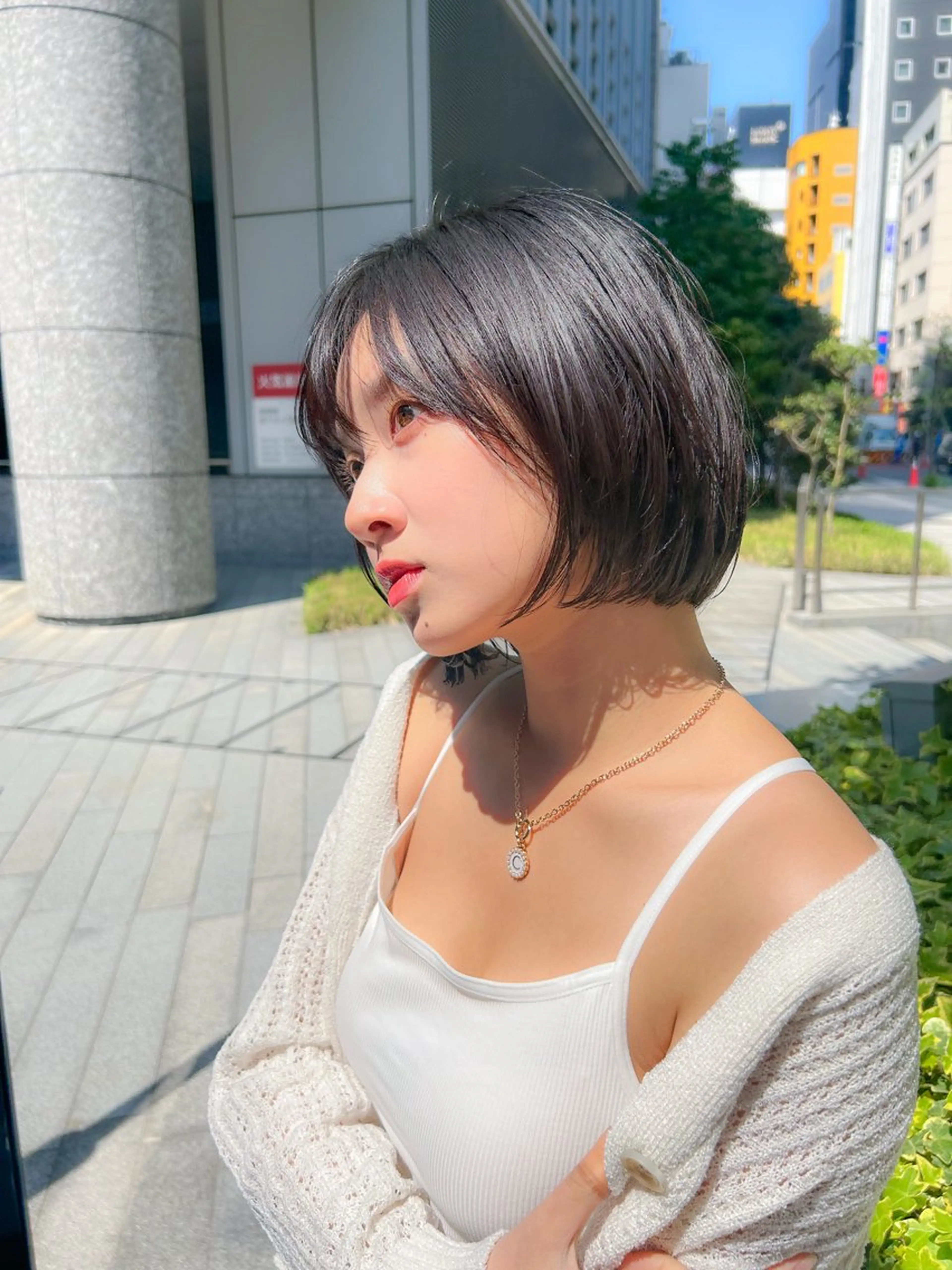 ショート カラー 似合わせカット 顔周りレイヤー/ボブ 銀座✨中野まさひろのヘアスタイル