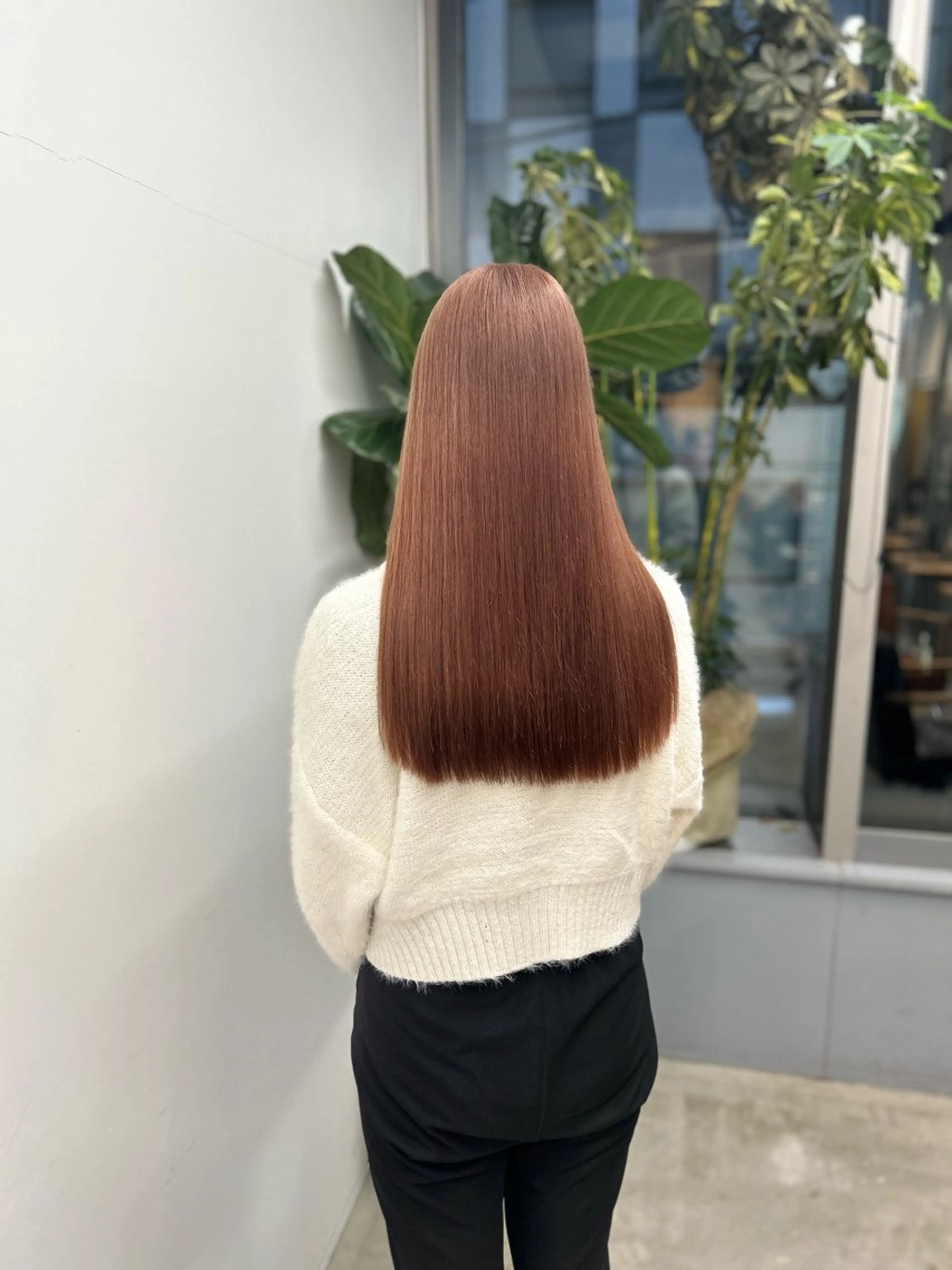 ロング オレンジブラウン カット ヘアカラー トリートメント 🎀たな 🧸のヘアスタイル