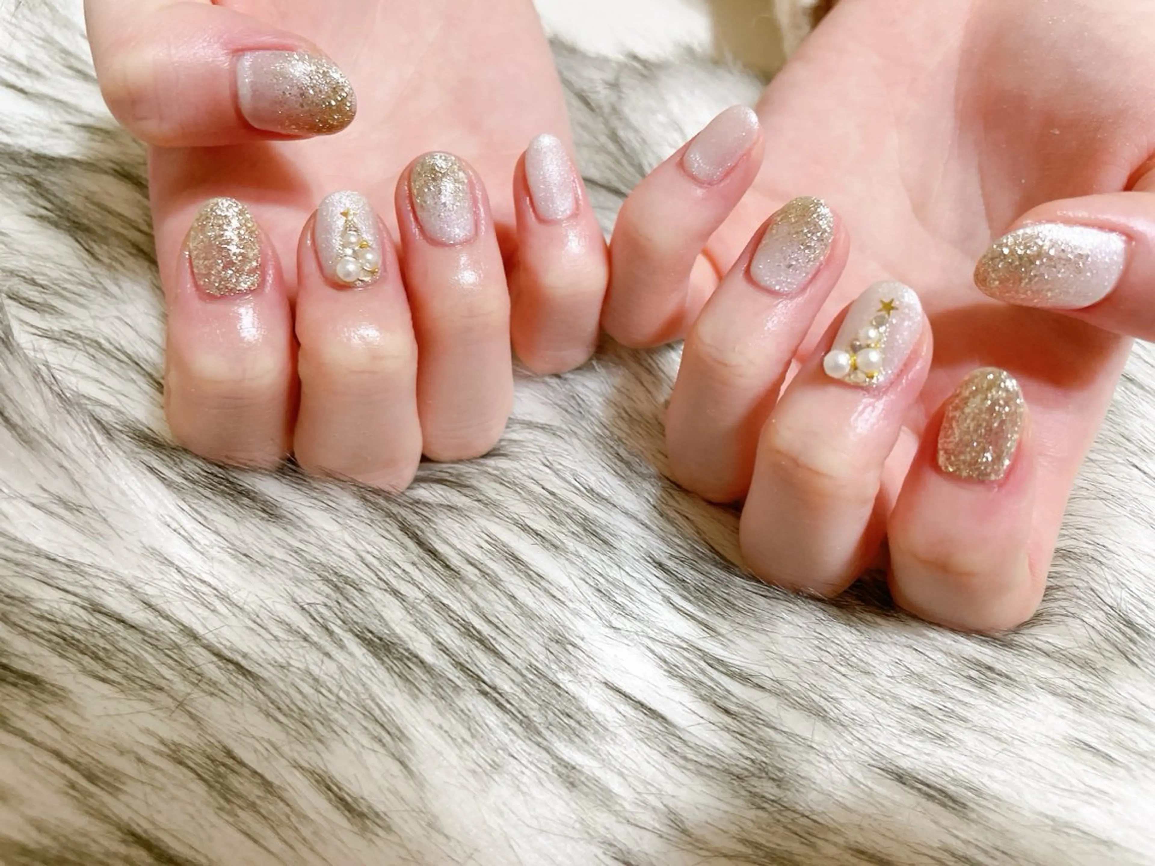 ネイル ジェルネイル 韓国ネイル パラジェル 冬ネイル クリスマス kikinail 溝の口のネイルデザイン