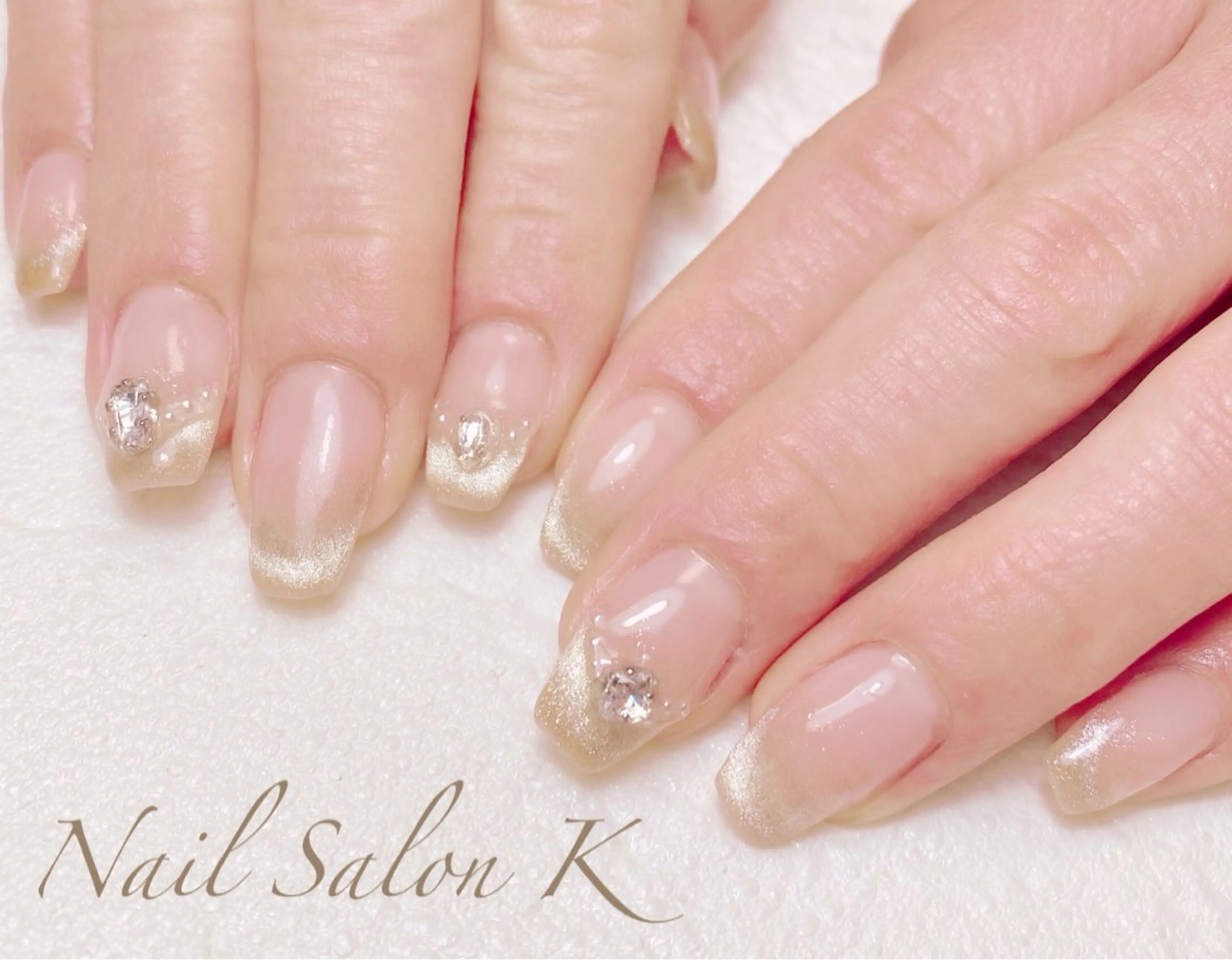 ネイル 長さ出し フレンチネイル マグネットネイル マグネットフレンチ 持ち込み ハンドネイル Nail Salon K 🧸美爪育成のネイルデザイン