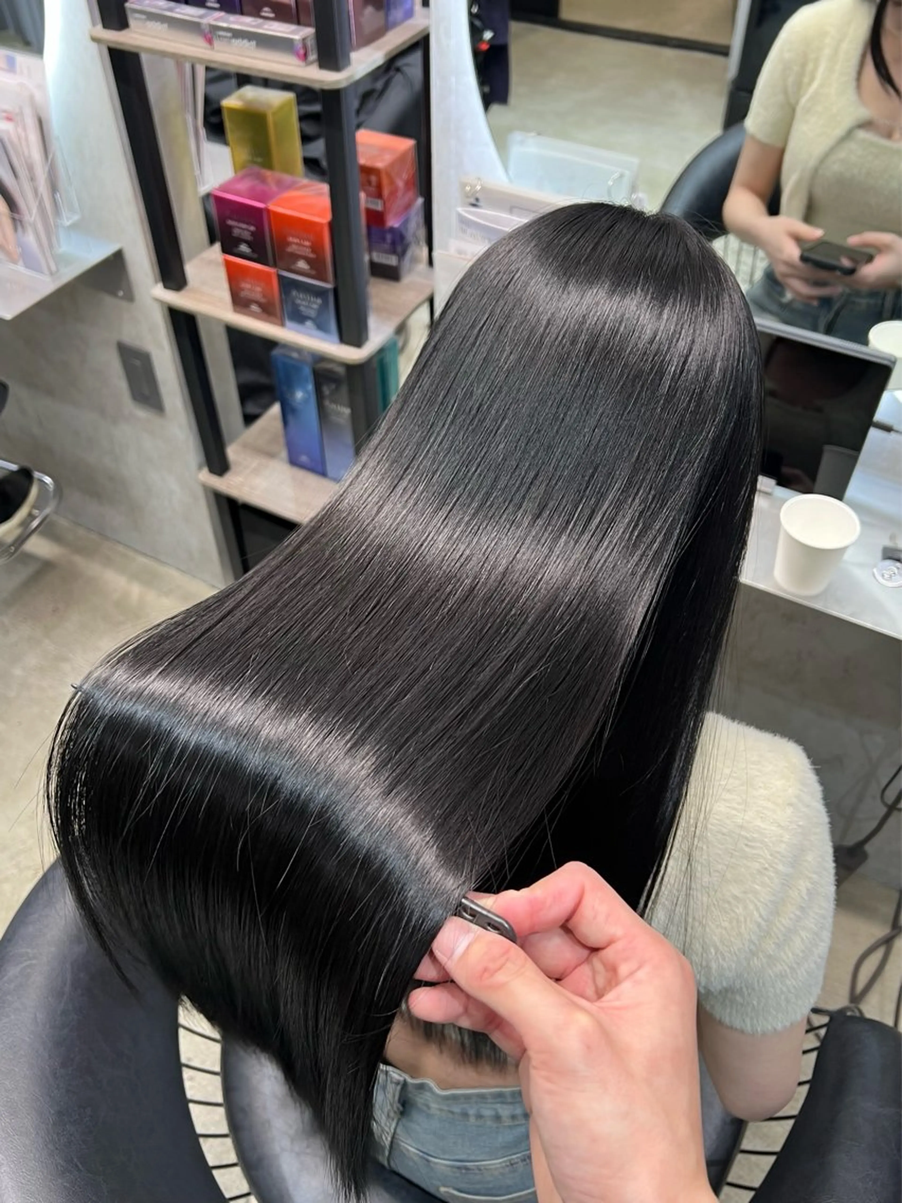 ロング カラー カット ヘアカラー トリートメント ワンホン×韓国/ 髪質改善/itaruのヘアスタイル